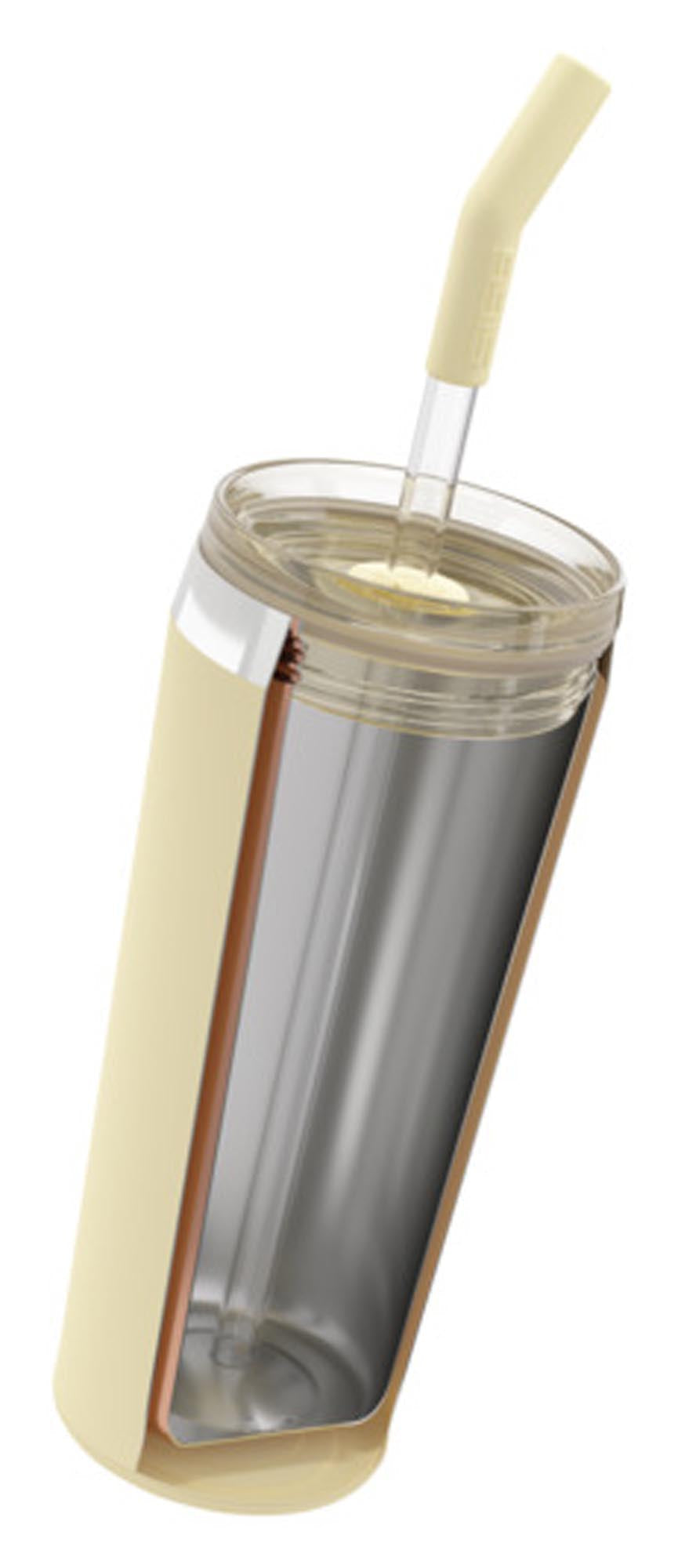 Der SIGG Tumbler Helia in Optimistic Yellow (0.6 l) ist ein stilvoller, isolierender Becher, ideal für heiße und kalte Getränke unterwegs.