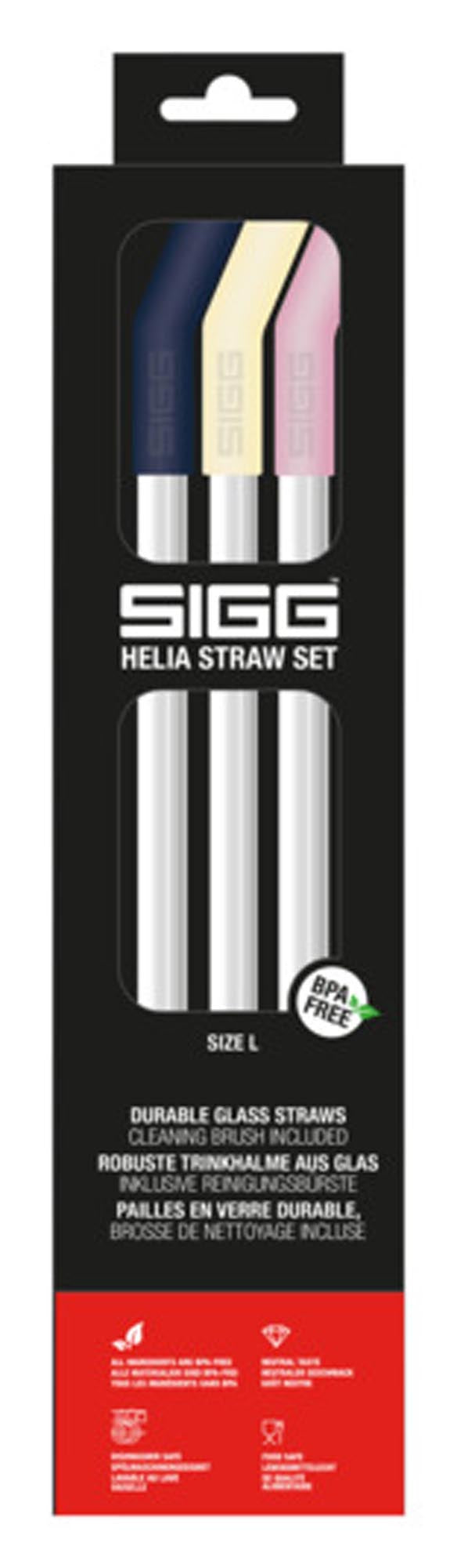 SIGG Trinkhalme Helia Straw Set Night Large 3 Stück