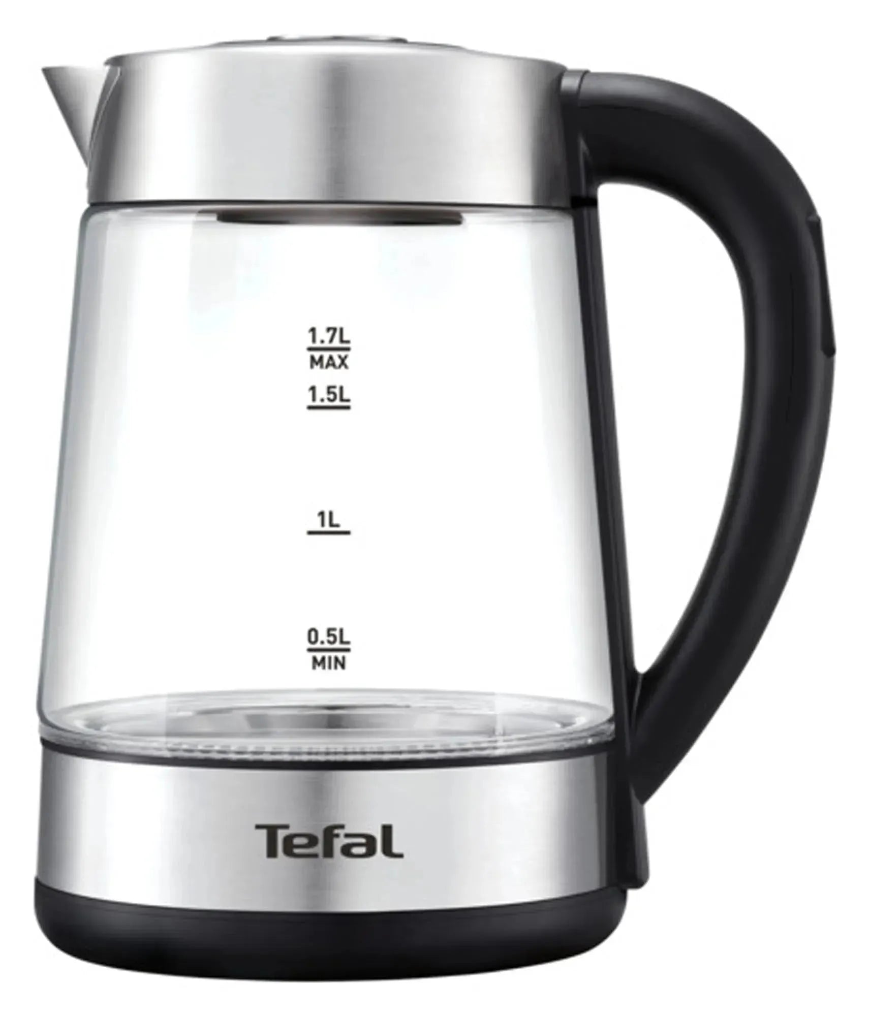 Moderner TEFAL Wasserkocher, 1.7L, BPA-frei, Edelstahl, 2400W, kabellos, Sicherheitsabschaltung, ideal für Tee & Kaffee.