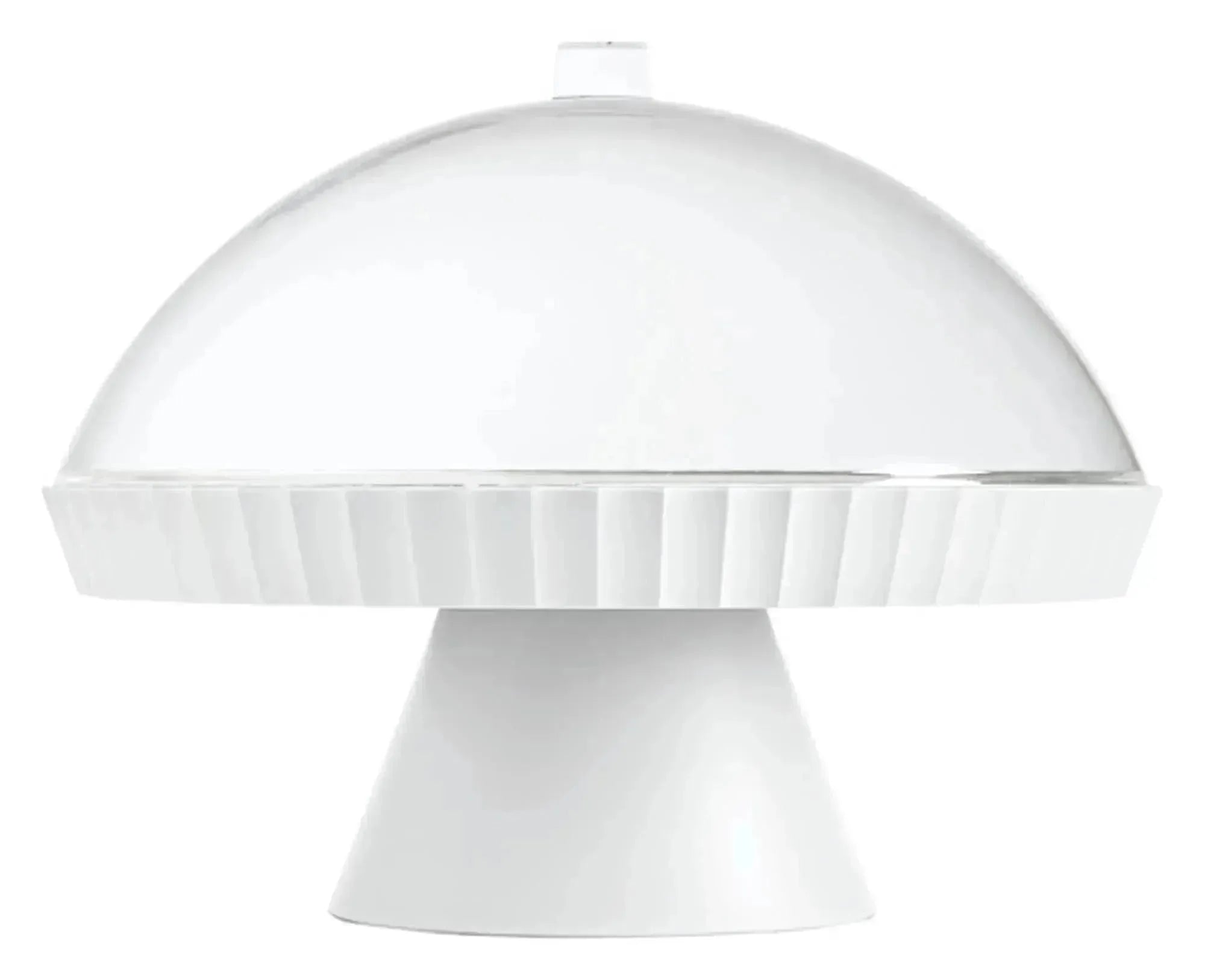 BLIM PLUS Schale auf Fuss Agora  mit Haube und Kuchenheber arctic white ø 30 cm in  präsentiert im Onlineshop von KAQTU Design AG. Schale ist von BLIMPLUS