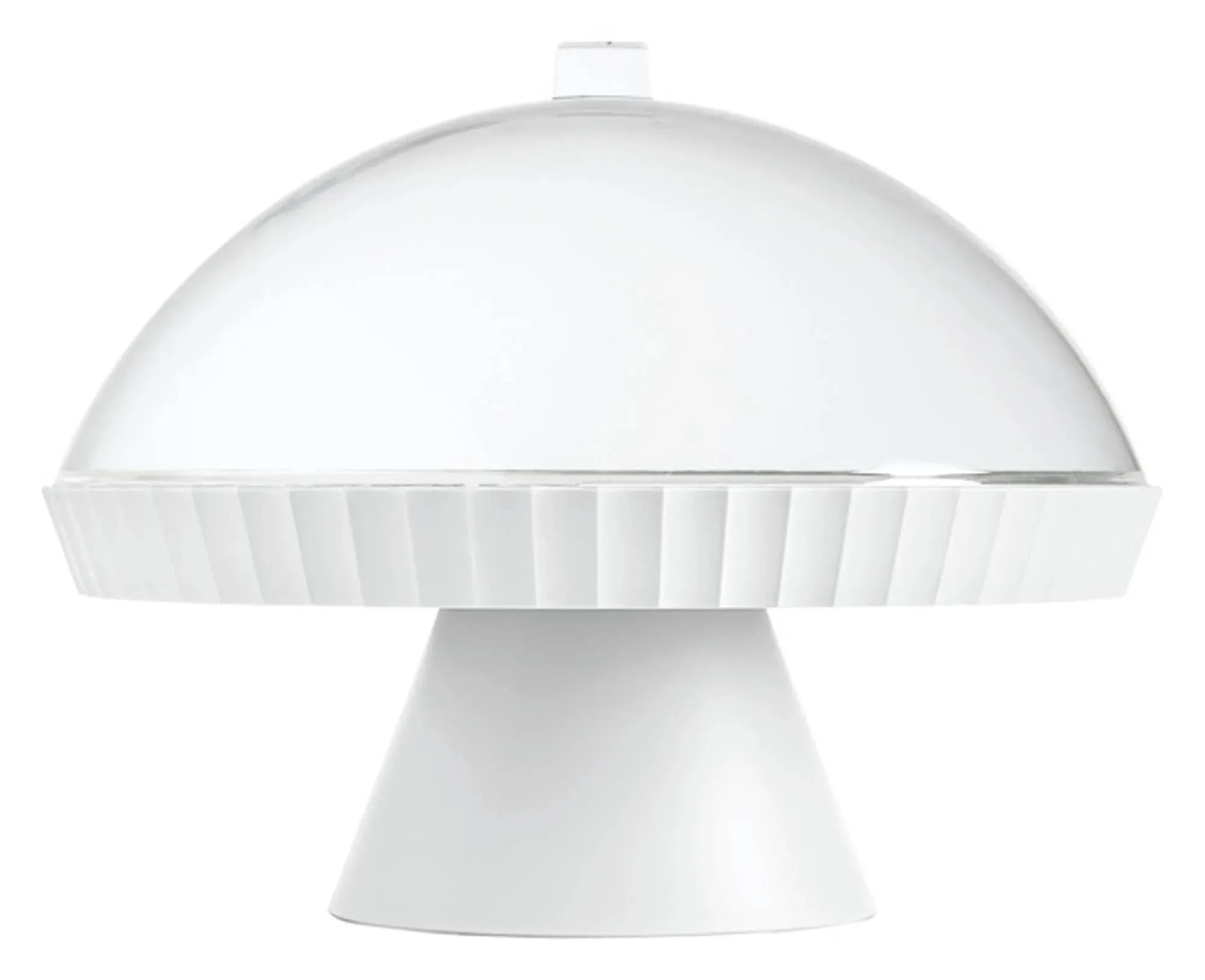 BLIM PLUS Schale auf Fuss Agora  mit Haube und Kuchenheber arctic white ø 30 cm in  präsentiert im Onlineshop von KAQTU Design AG. Schale ist von BLIMPLUS