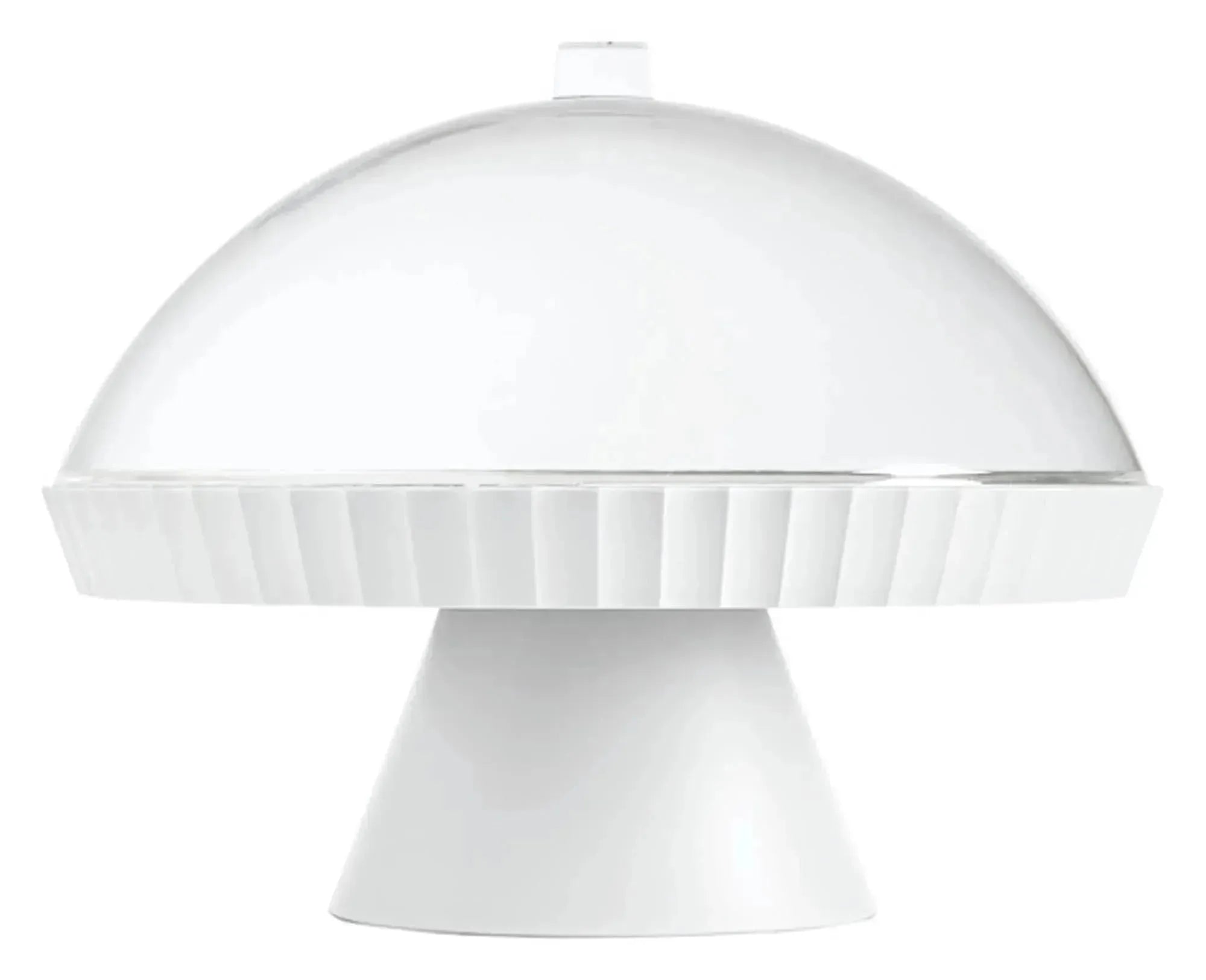 BLIM PLUS Schale auf Fuss Agora  mit Haube und Kuchenheber arctic white ø 30 cm in  präsentiert im Onlineshop von KAQTU Design AG. Schale ist von BLIMPLUS