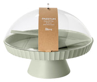 BLIM PLUS Schale auf Fuss Agora  mit Haube und Kuchenheber m-forest ø 30 cm