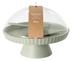 BLIM PLUS Schale auf Fuss Agora  mit Haube und Kuchenheber m-forest ø 30 cm