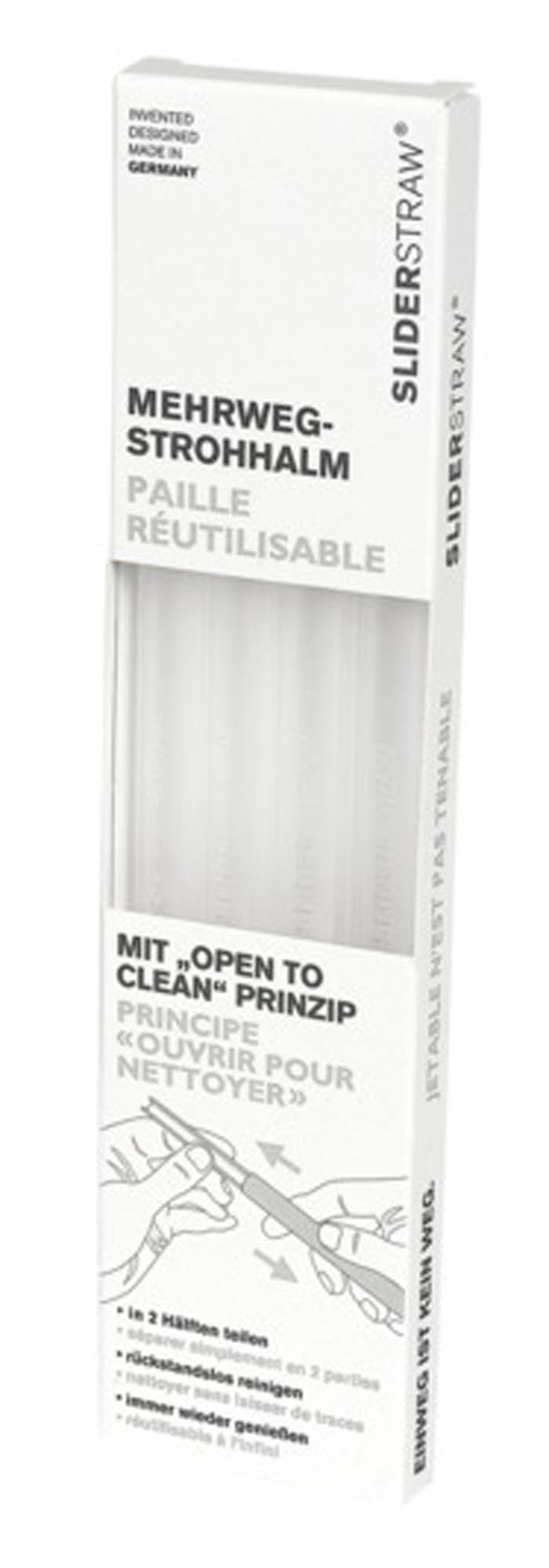 SLIDER STRAW Trinkhalm transparent/weiss 4 Stück 21.5 cm in  präsentiert im Onlineshop von KAQTU Design AG. Barzubehör ist von SLIDERSTRAW