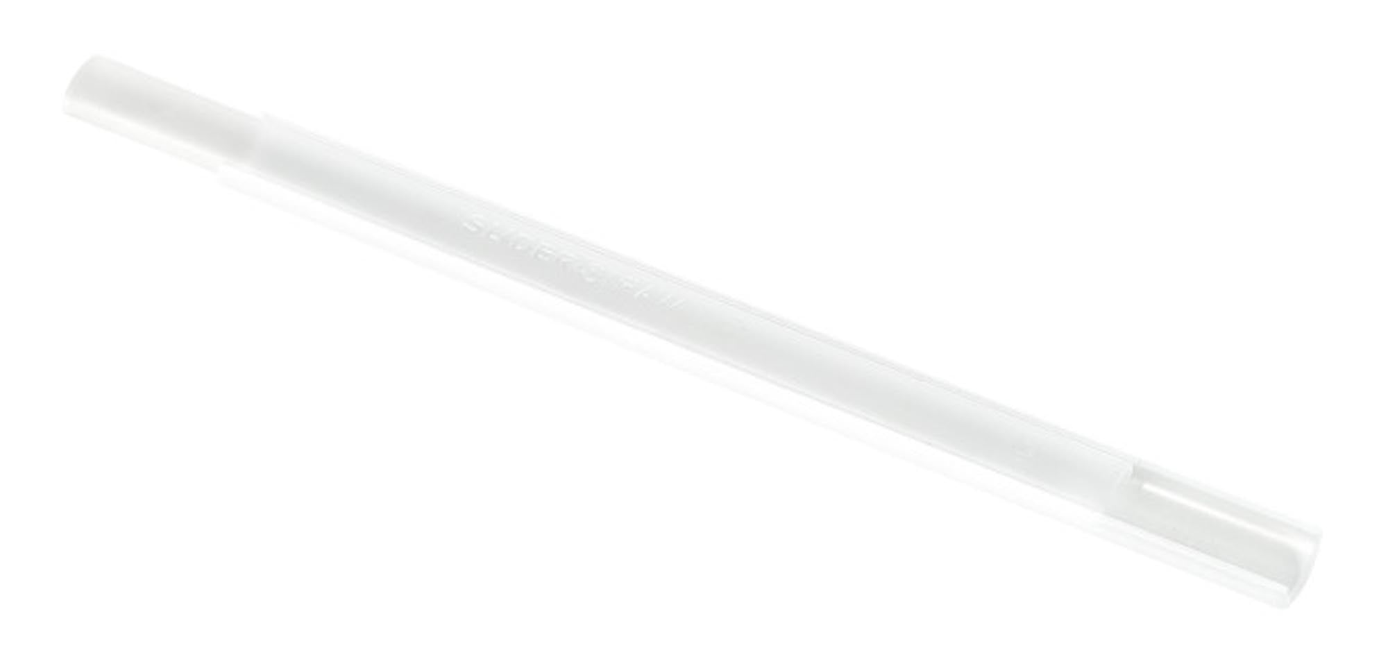 Transparente und weiße SLIDER STRAW Trinkhalme, 15 cm, wiederverwendbar, 4er-Set, ideal für Getränke, umweltfreundlich und praktisch.