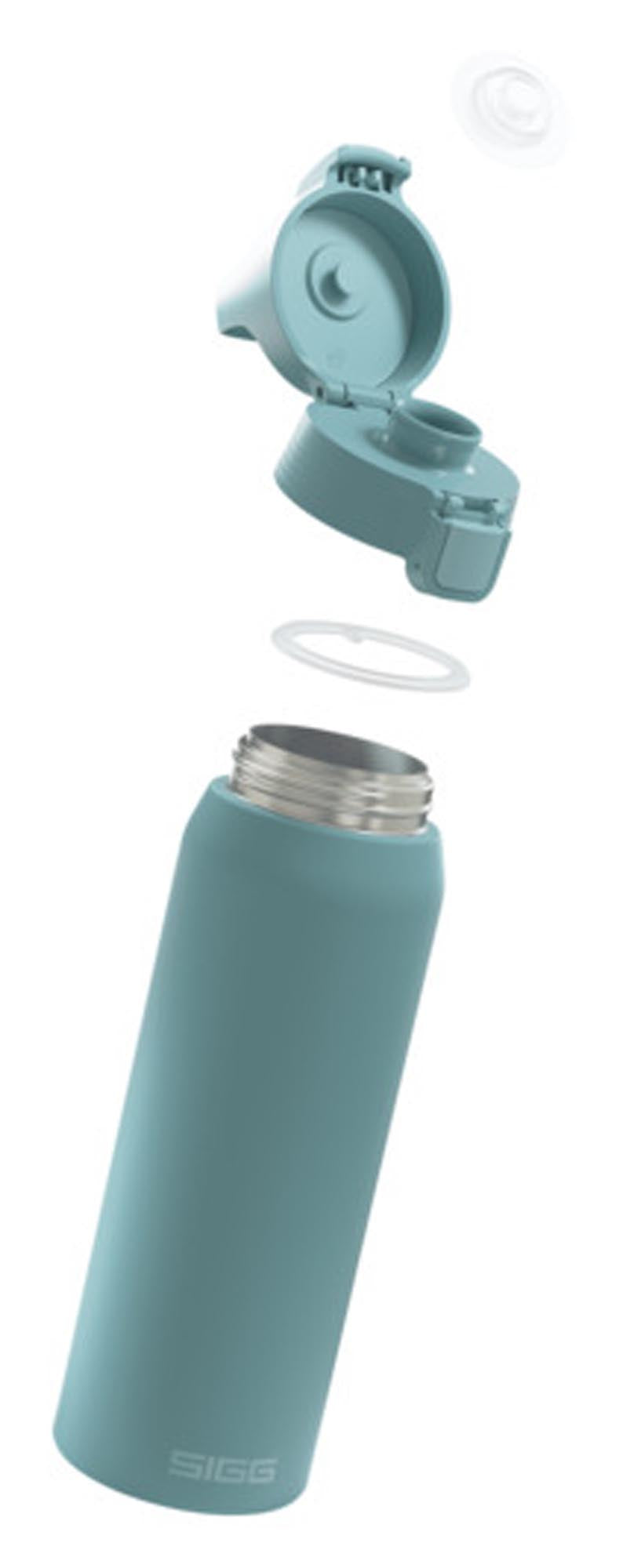 Die SIGG Shield Therm One 0.75 l in Morning Blue hält Getränke warm oder kalt, ist robust, stilvoll und ideal für unterwegs.