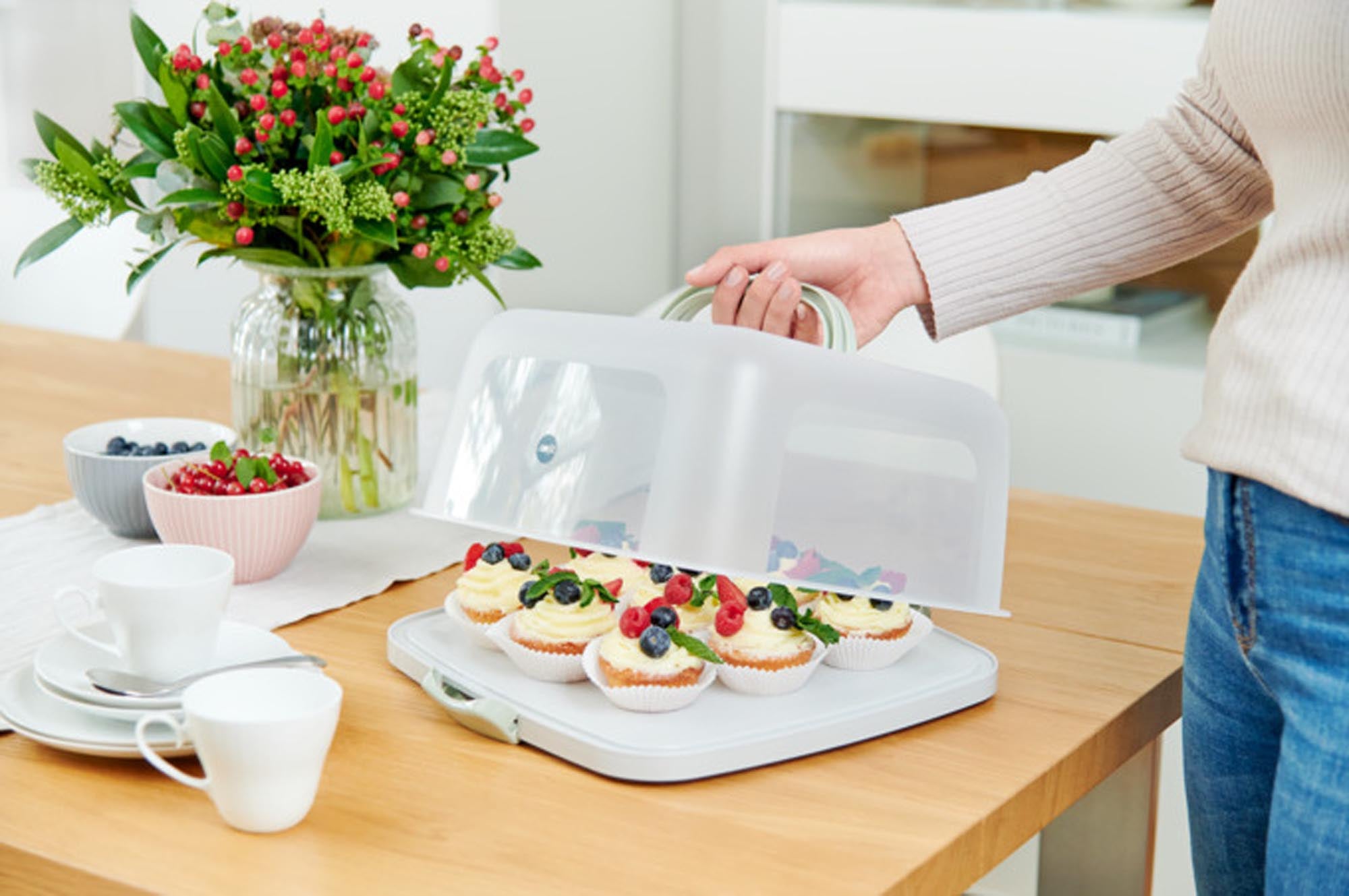 Runde EMSA Kuchenbox ø 34cm: BPA-frei, luftdicht, spülmaschinenfest. Perfekt für frische, grosse Torten.