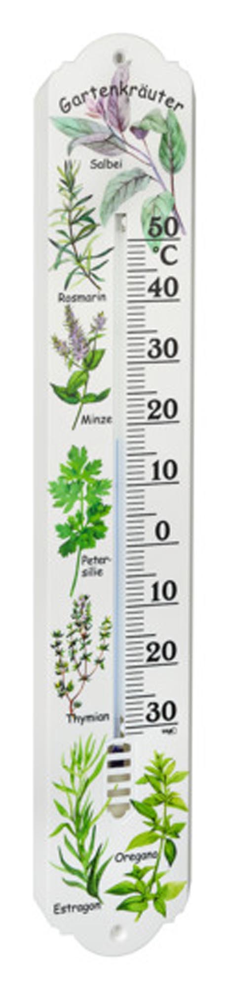 TFA Innen-Aussen-Thermometer analog mit Motiv Gartenkräuter