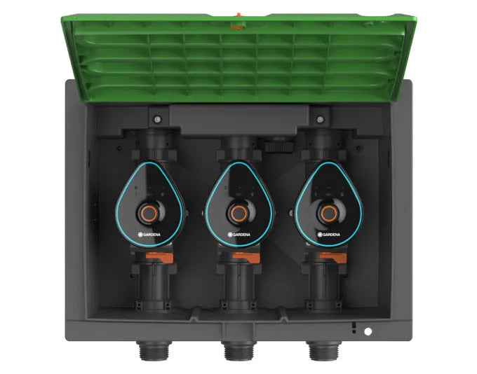 GARDENA Ventilbox 9V Bluetooth Set in  präsentiert im Onlineshop von KAQTU Design AG. Bewässerung ist von GARDENA