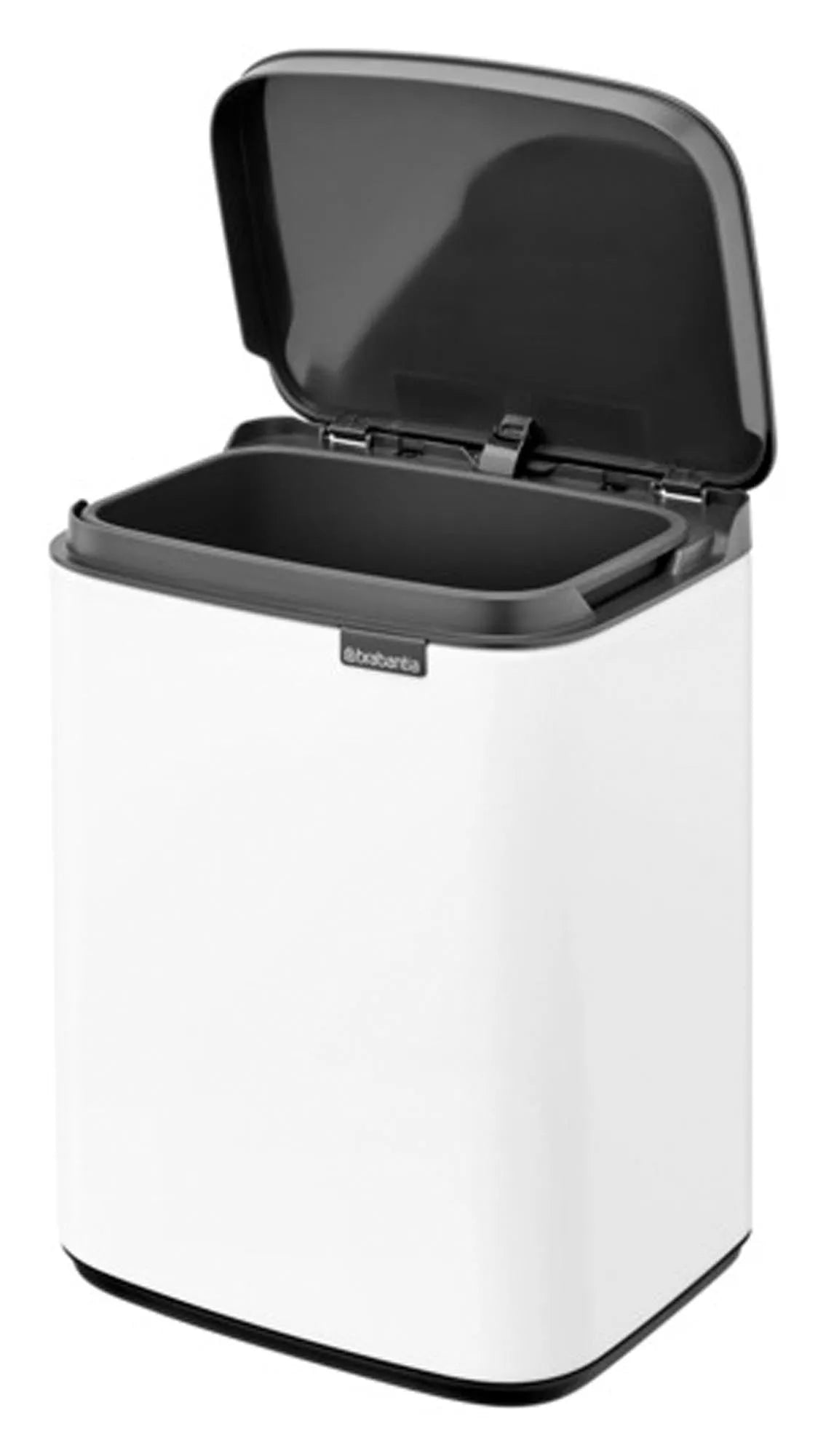 Eleganter BRABANTIA Abfallbehälter Bo in Weiß, 4 l Fassungsvermögen, ideal für kleine Räume, stilvoll und funktional.