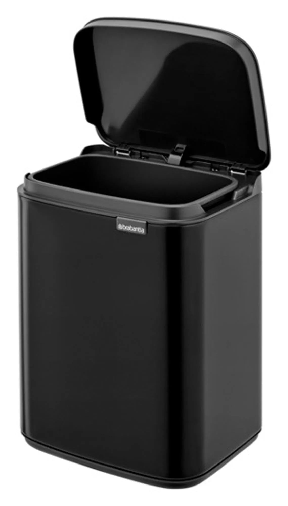 Eleganter BRABANTIA Abfallbehälter Bo in mattem Schwarz, 4 l Volumen, ideal für stilvolle und praktische Abfallentsorgung.