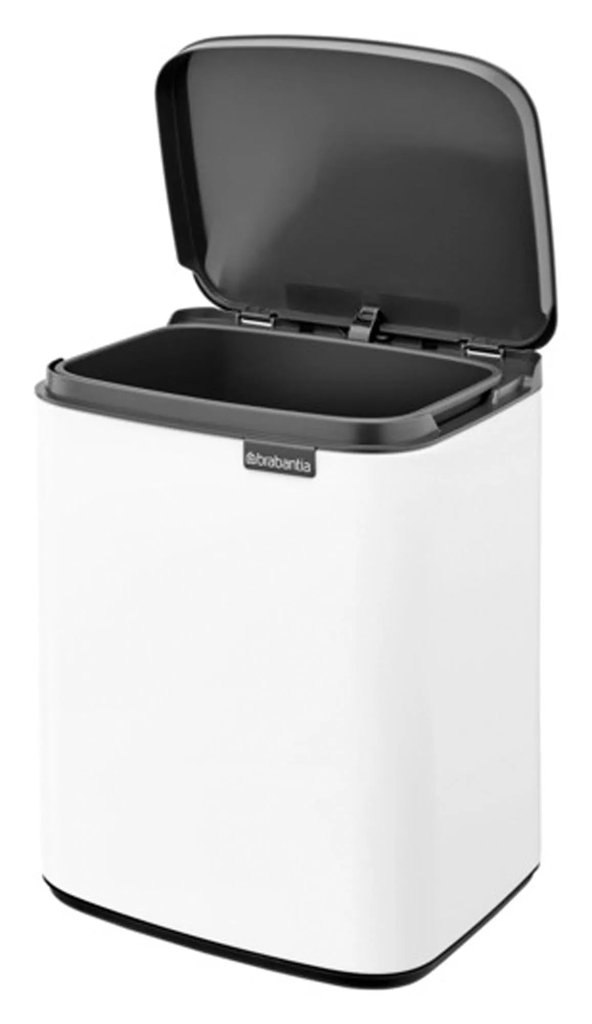 Eleganter BRABANTIA Abfallbehälter Bo in Weiß, 7 l Fassungsvermögen, ideal für stilvolle und praktische Abfallentsorgung.