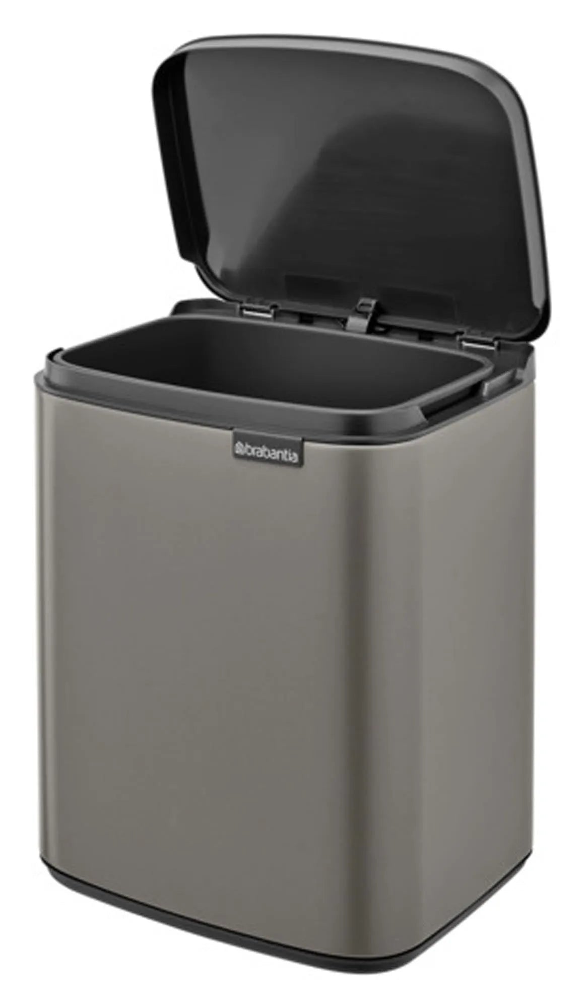 Eleganter BRABANTIA Abfallbehälter Bo platinum 7 l, platzsparend, stilvoll und ideal für umweltbewusstes Abfallmanagement.