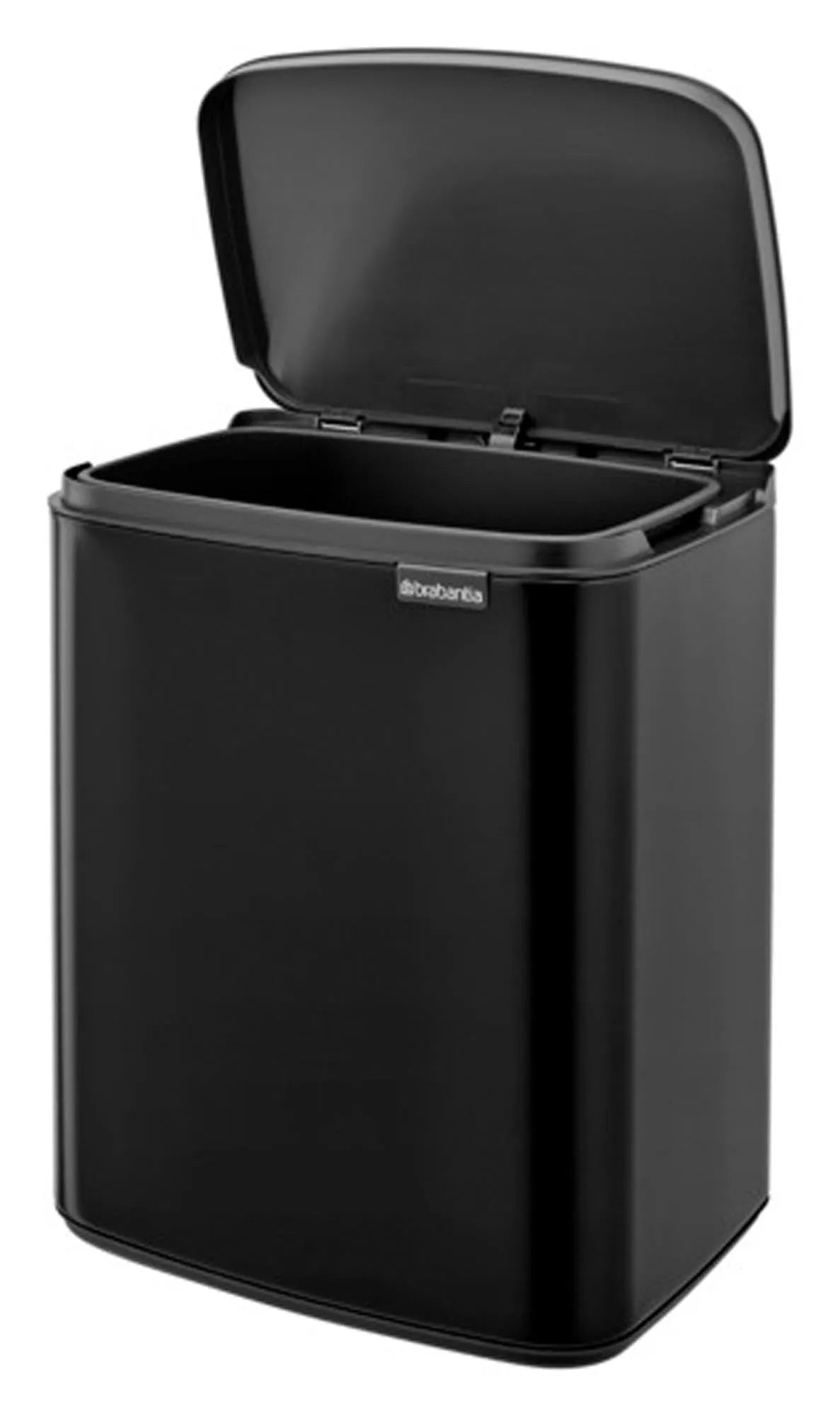Eleganter BRABANTIA Abfallbehälter Bo in Schwarz, 12 l, mattes Design, ideal für stilvolle Abfallentsorgung in jedem Raum.
