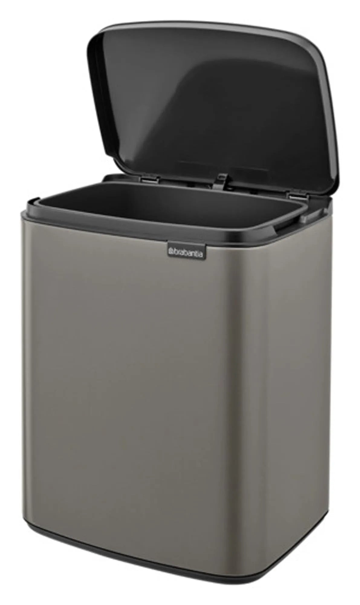 Eleganter BRABANTIA Abfallbehälter Bo in Platinum, 12 l, ideal für stilvolle Abfallentsorgung in modernen Haushalten.
