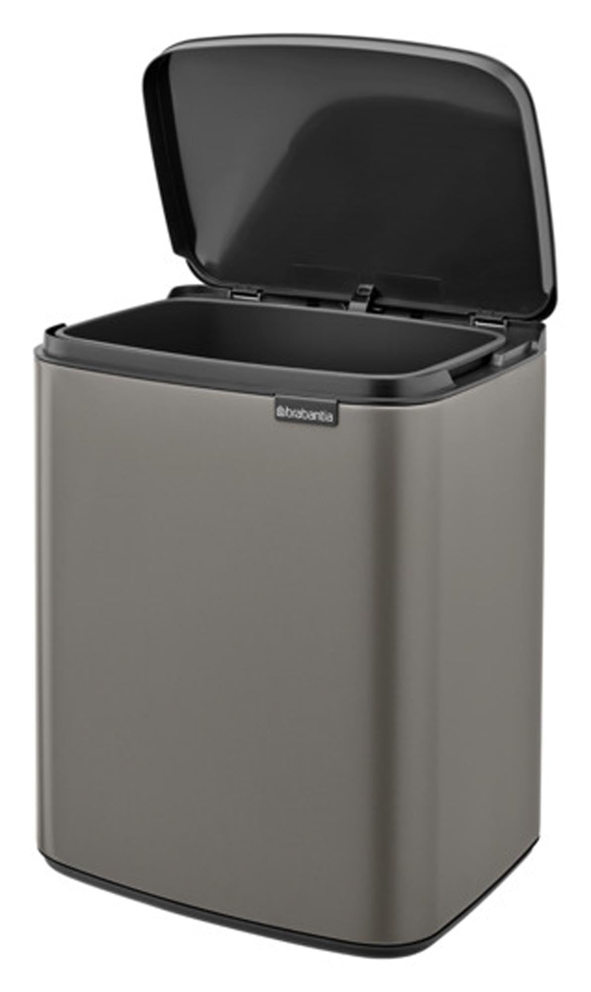 Eleganter BRABANTIA Abfallbehälter Bo in Platinum, 12 l, ideal für stilvolle Abfallentsorgung in modernen Haushalten.