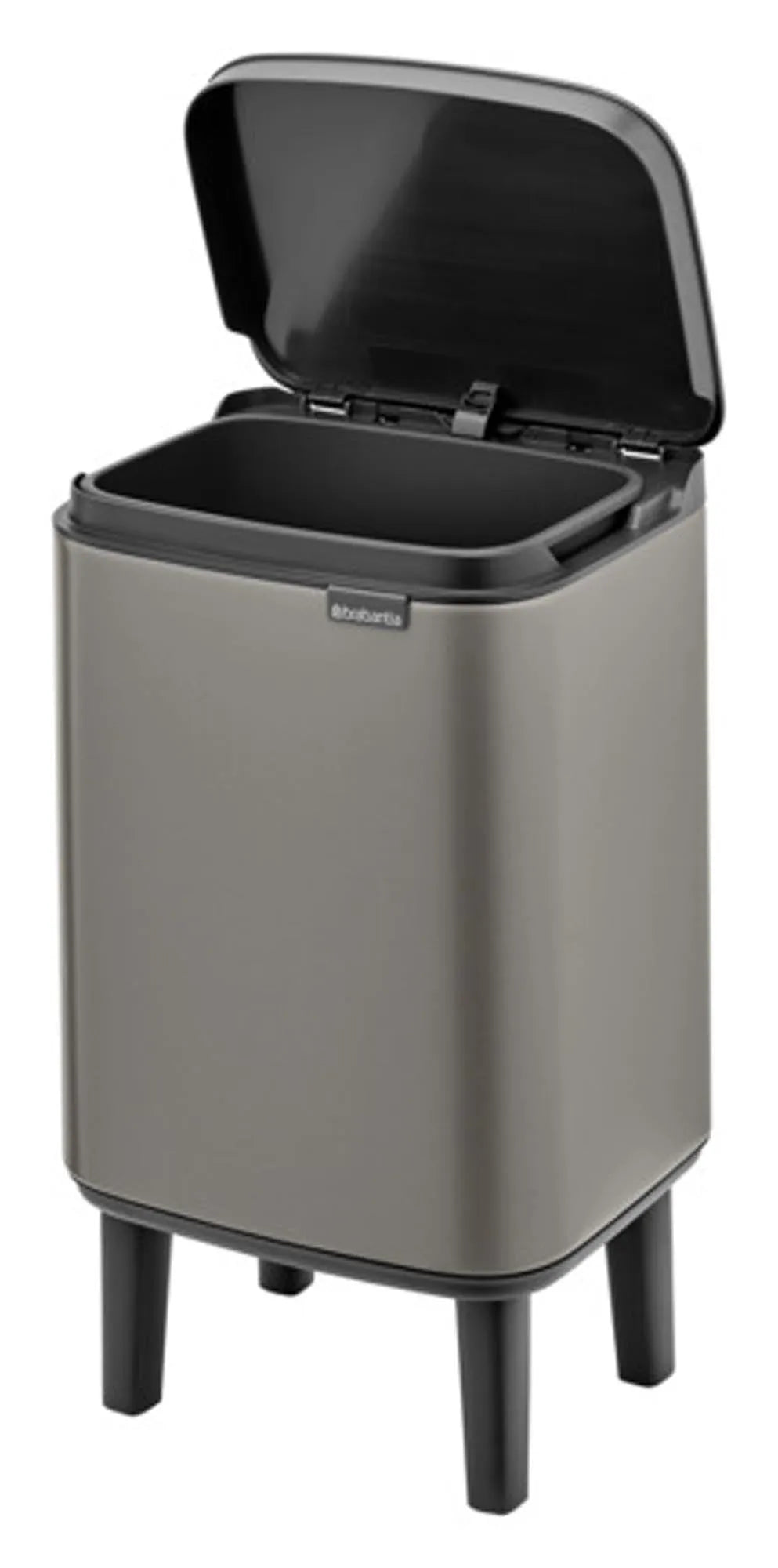 Eleganter BRABANTIA Abfallbehälter Bo Hi in Platinum, 4 l Volumen, ideal für stilvolle und praktische Abfallentsorgung.