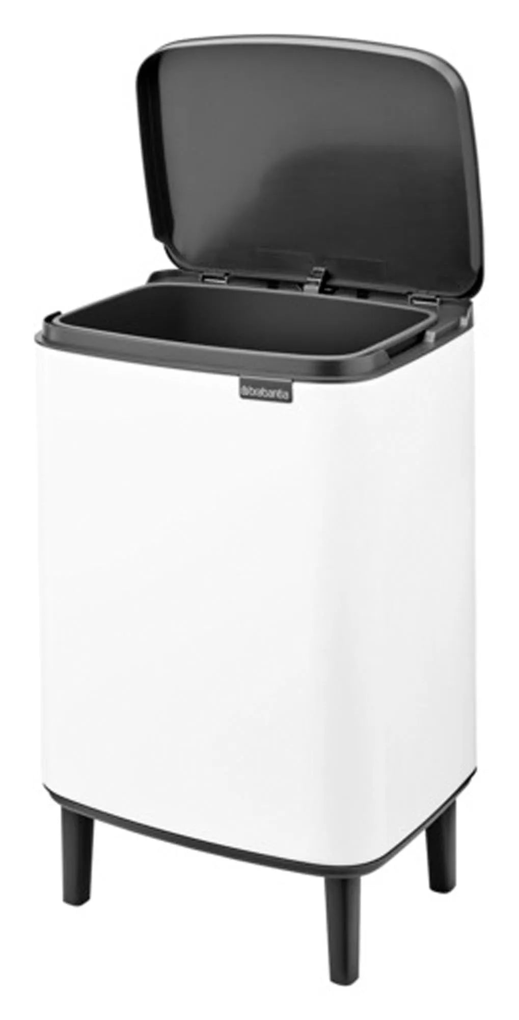 Eleganter BRABANTIA Abfallbehälter Bo Hi in Weiß, 12 l, ideal für stilvolle Abfallentsorgung in modernen Haushalten.