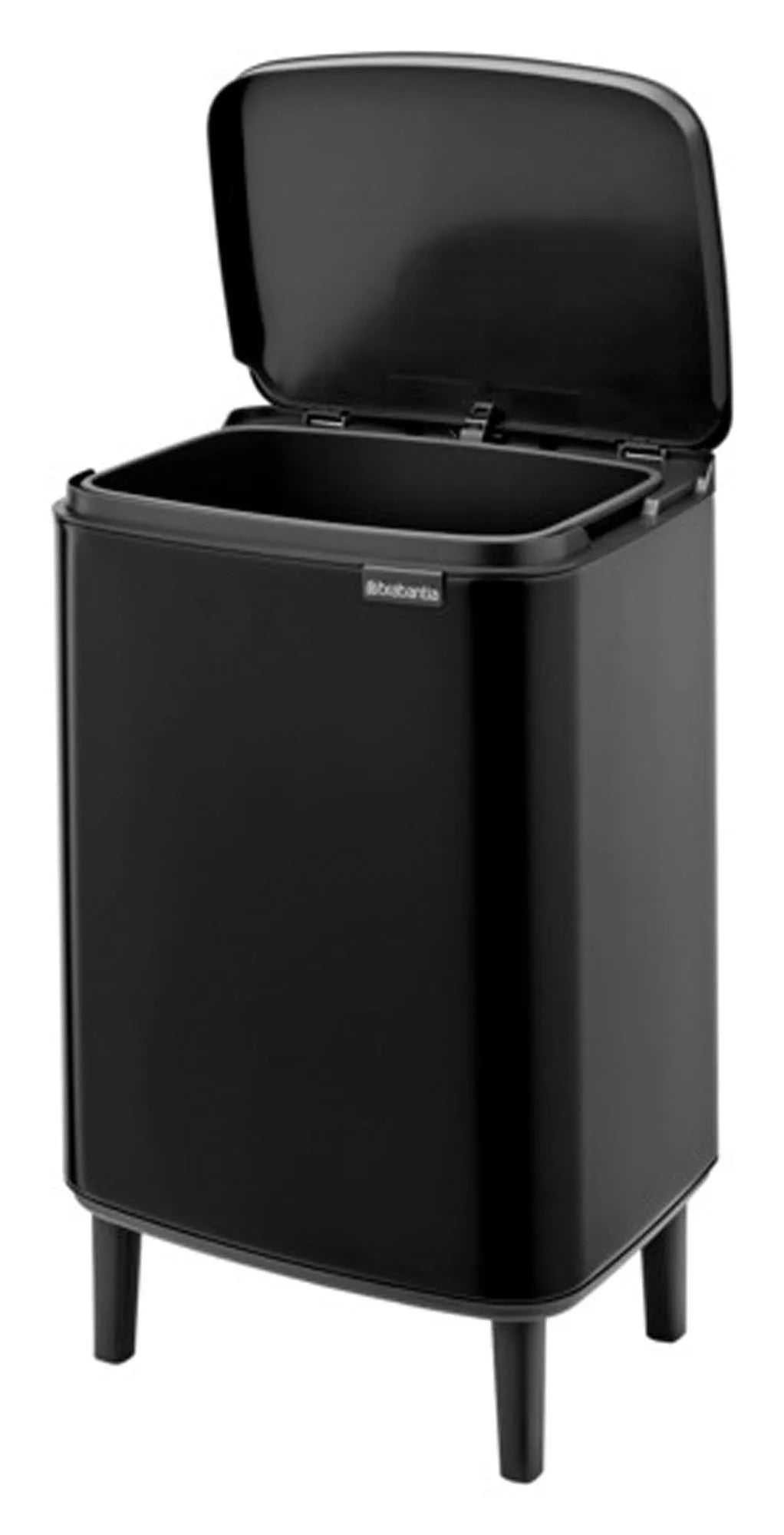 Eleganter BRABANTIA Abfallbehälter Bo Hi in mattem Schwarz, 12 l Volumen, stilvoll und praktisch für jedes Zuhause.