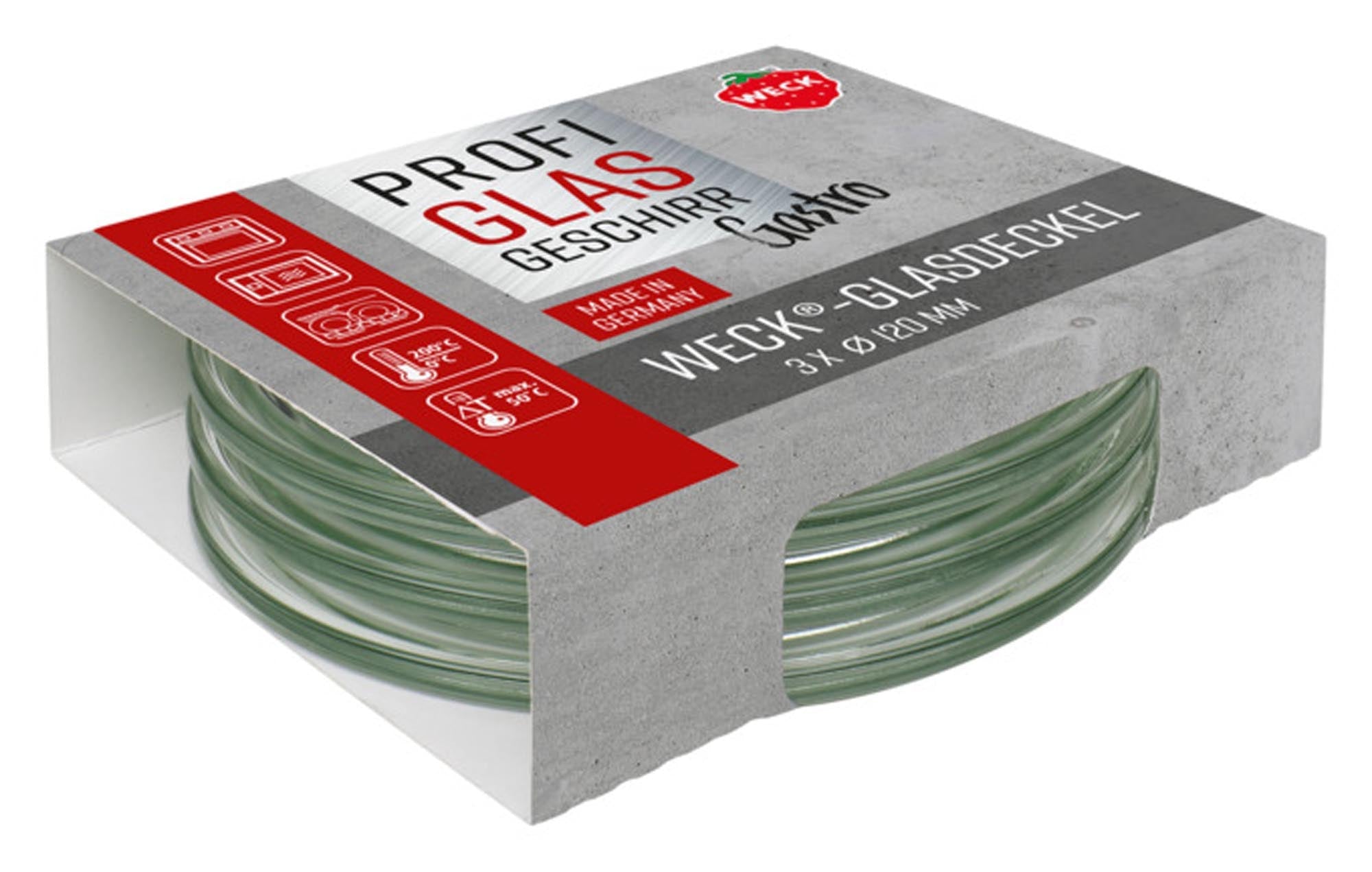 WECK Glasdeckel Gastropack 3 Stück ø 12 cm in  präsentiert im Onlineshop von KAQTU Design AG. Topf ist von WECK