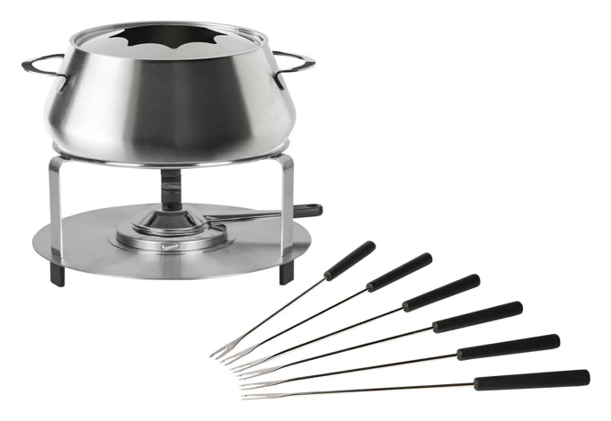 Fonduegarnitur Atlantis Inox Induktion 2.0 l inkl. 6 Fondeugabeln ø 20cm in  präsentiert im Onlineshop von KAQTU Design AG. Fondue/Raclette ist von STÖCKLI