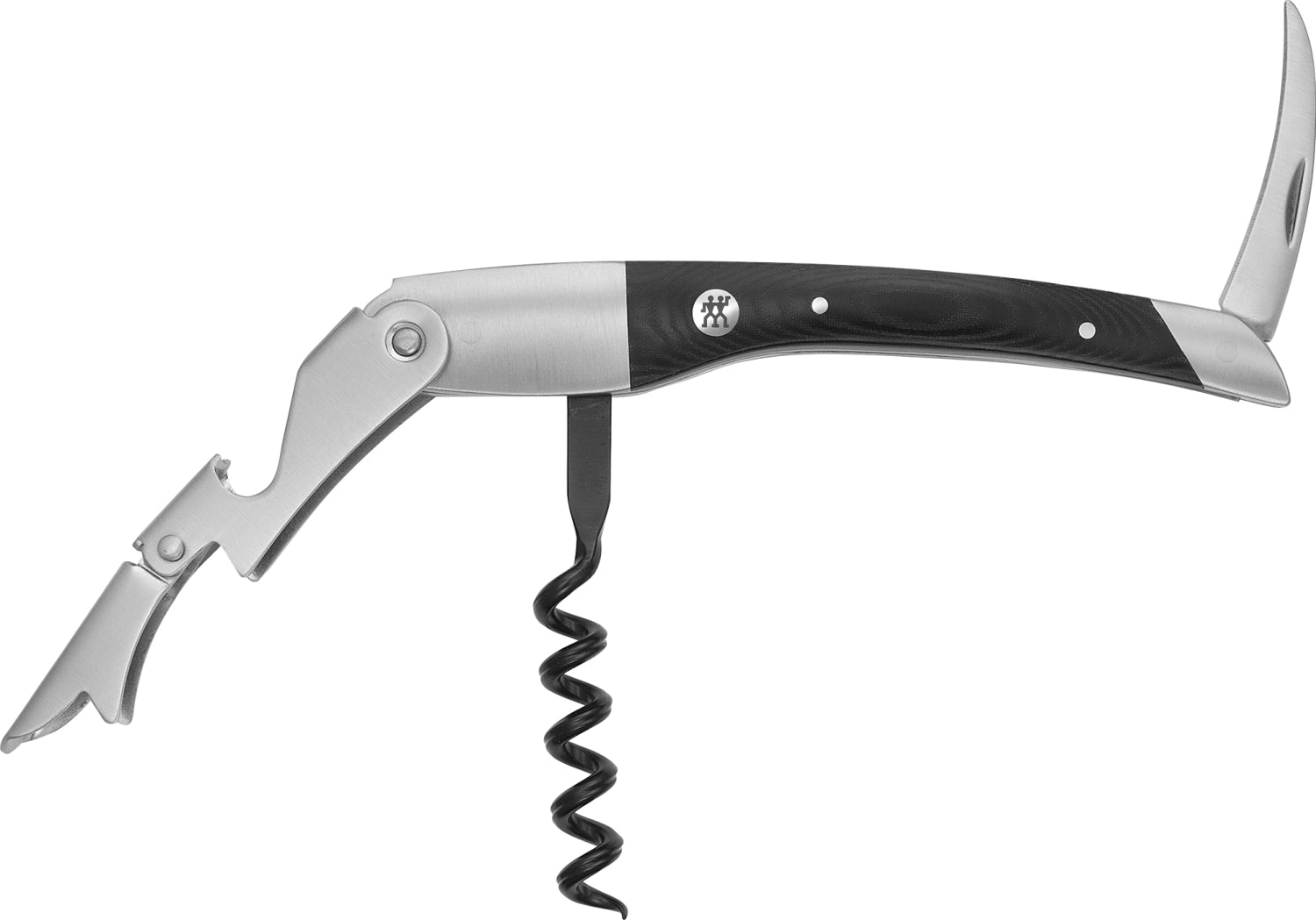 Praktisches Kellnermesser von Zwilling Kitchen mit mattem Design, ideal zum Öffnen von Flaschen, handlich und stilvoll, Maße 12.1x2.6 cm.
