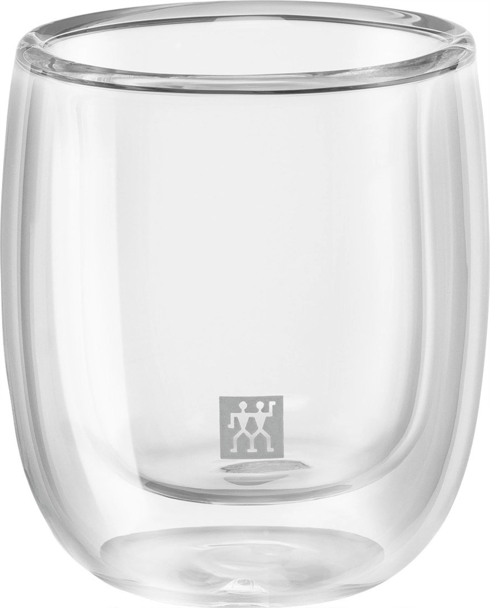 Elegante Zwilling Sorrento Espressogläser, 80 ml, 2er Set, doppelwandig.