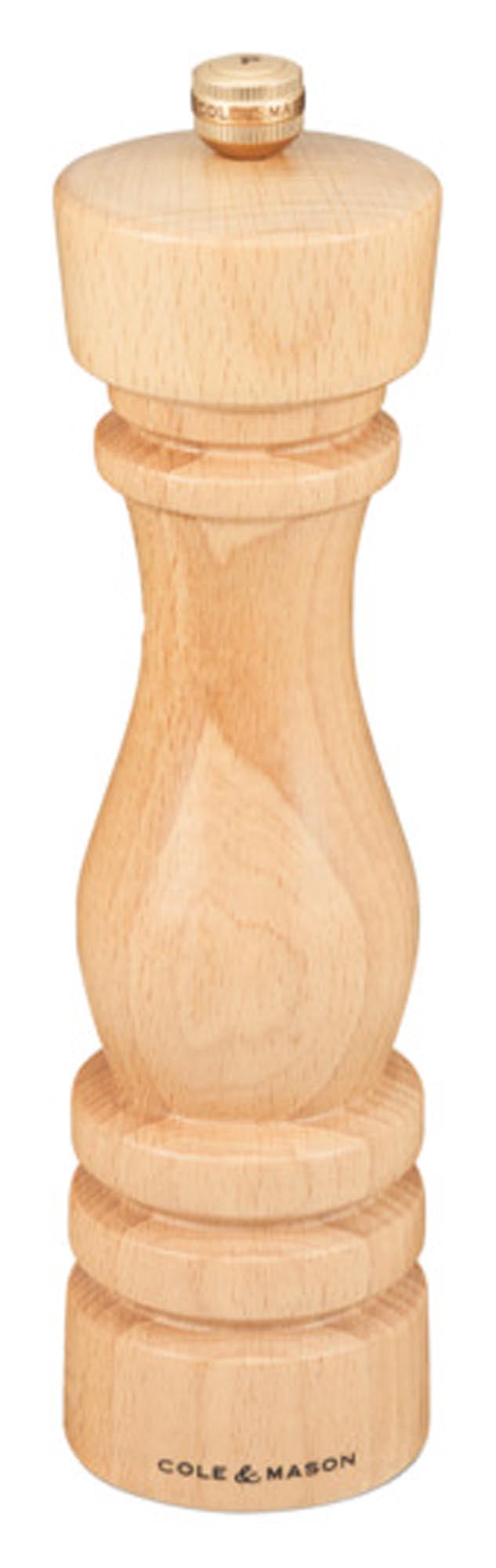 Elegante COLE & MASON Pfeffermühle aus natürlichem Buchenholz.