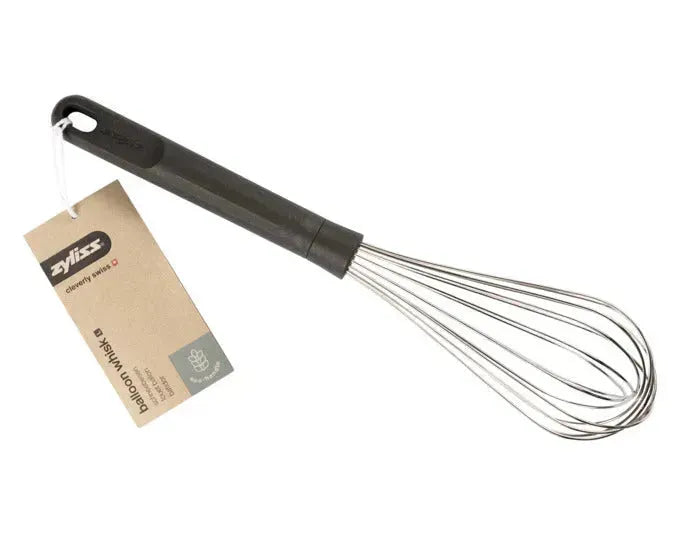 ZYLISS Schneebesen L: Hochwertiger Edelstahl und Weizenstrohgriff, 33x7 cm, ideal für müheloses Mixen und Schlagen in der Küche.