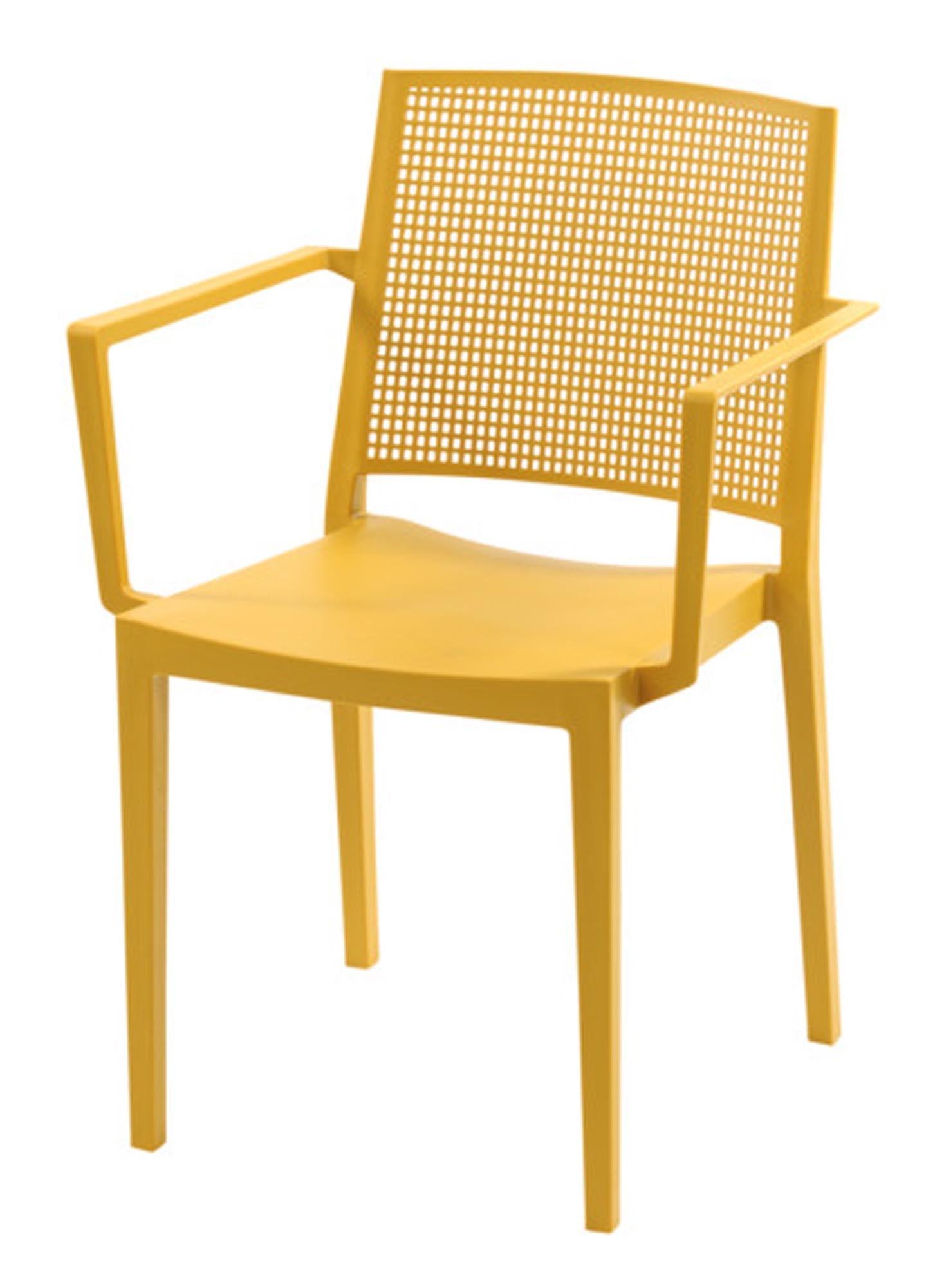 Moderner Sessel in Senffarbe, wetterfest, ergonomisch, ideal für Garten und Balkon. Stilvoller Komfort von SIENA GARDEN.