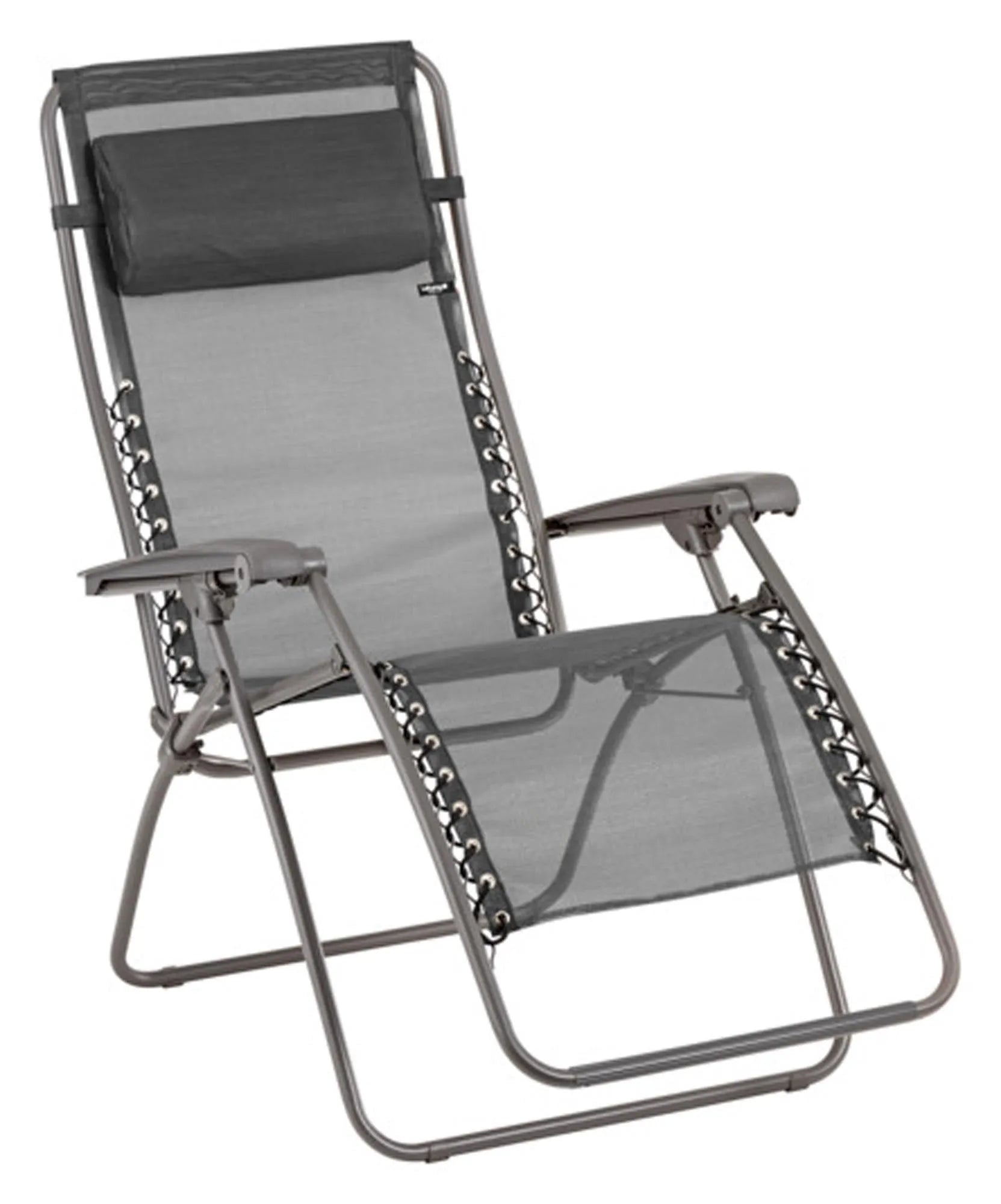 Der LAFUMA Relaxsessel RSXA Black bietet ergonomischen Komfort und Stil mit atmungsaktivem, UV-beständigem Textil und verstellbarer Rückenlehne.