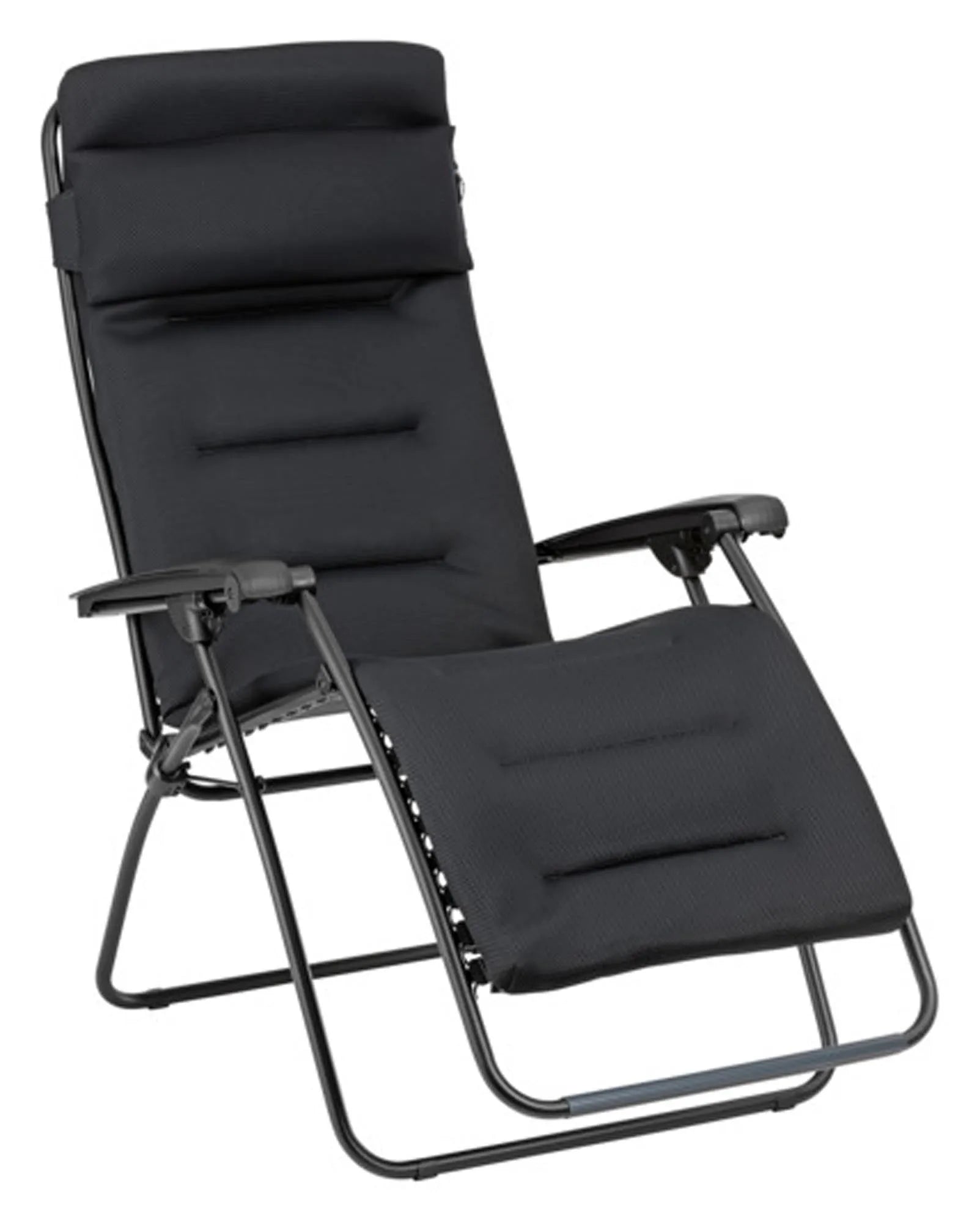 Eleganter Relaxsessel RSX Clip acier von LAFUMA: Komfort, Stil und Robustheit für Garten und Terrasse. Ergonomisch, wetterfest, klappbar.