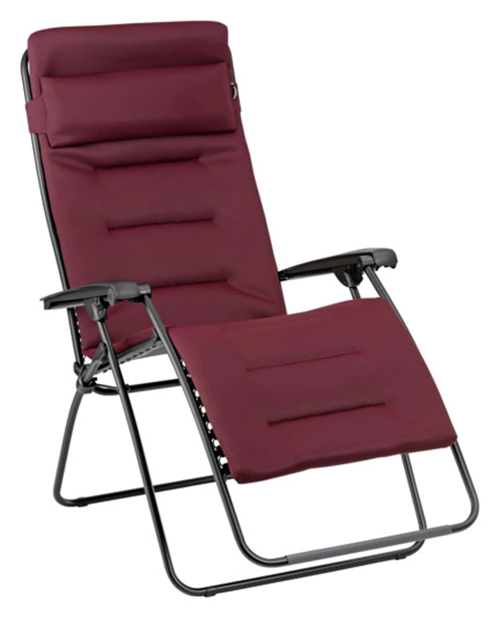 Eleganter Relaxsessel RSX XL in Bordeaux von LAFUMA: Komfort, Stil und UV-beständiger Bezug für Garten und Terrasse.