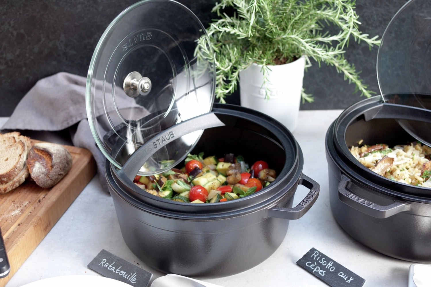 Transparenter Deckel mit Halterung, passend für 26cm Staub Cocotte.