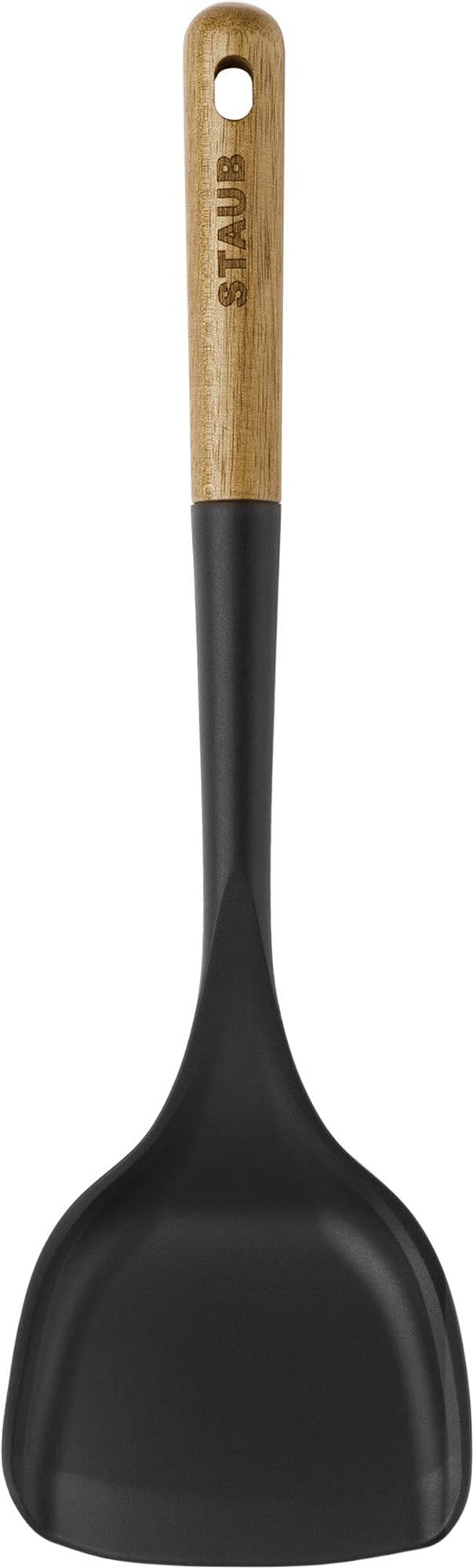Entdecken Sie den 31 cm Wokwender aus Akazie und Silikon von Staub – ideal für asiatische Küche und stilvolles Kochen.
