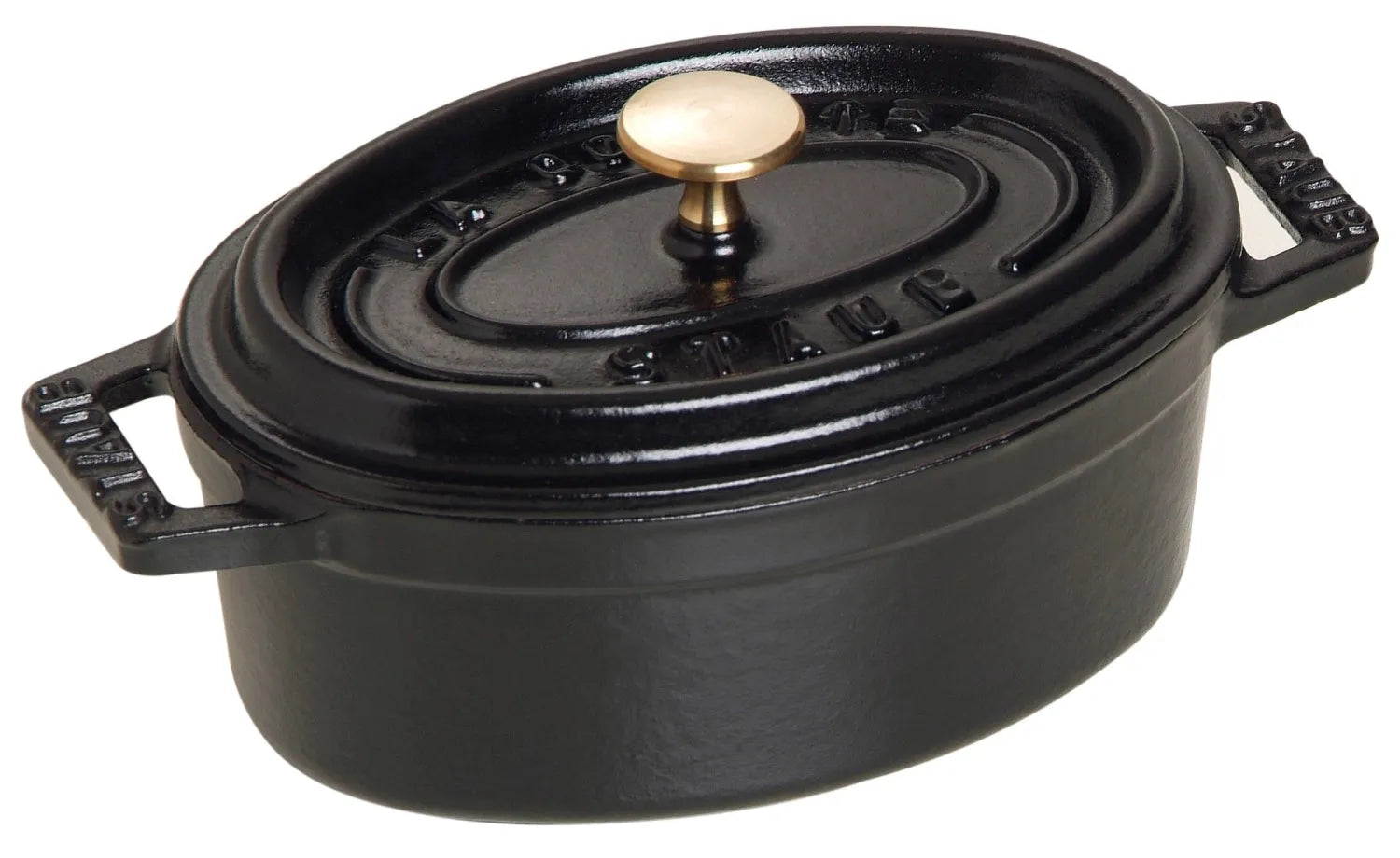 Ovale Cocotte mit 6,7 Liter Volumen in elegantem Design, ideal für Schmorgerichte und gleichmäßige Wärmeverteilung.
