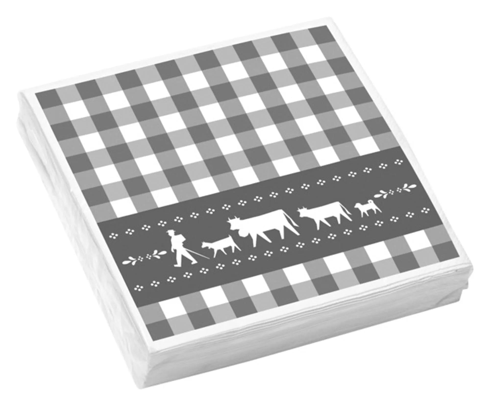 Papierservietten Alpaufzug Vichy 20 Stück 33x33 cm in  präsentiert im Onlineshop von KAQTU Design AG. Servietten ist von STEINLIN