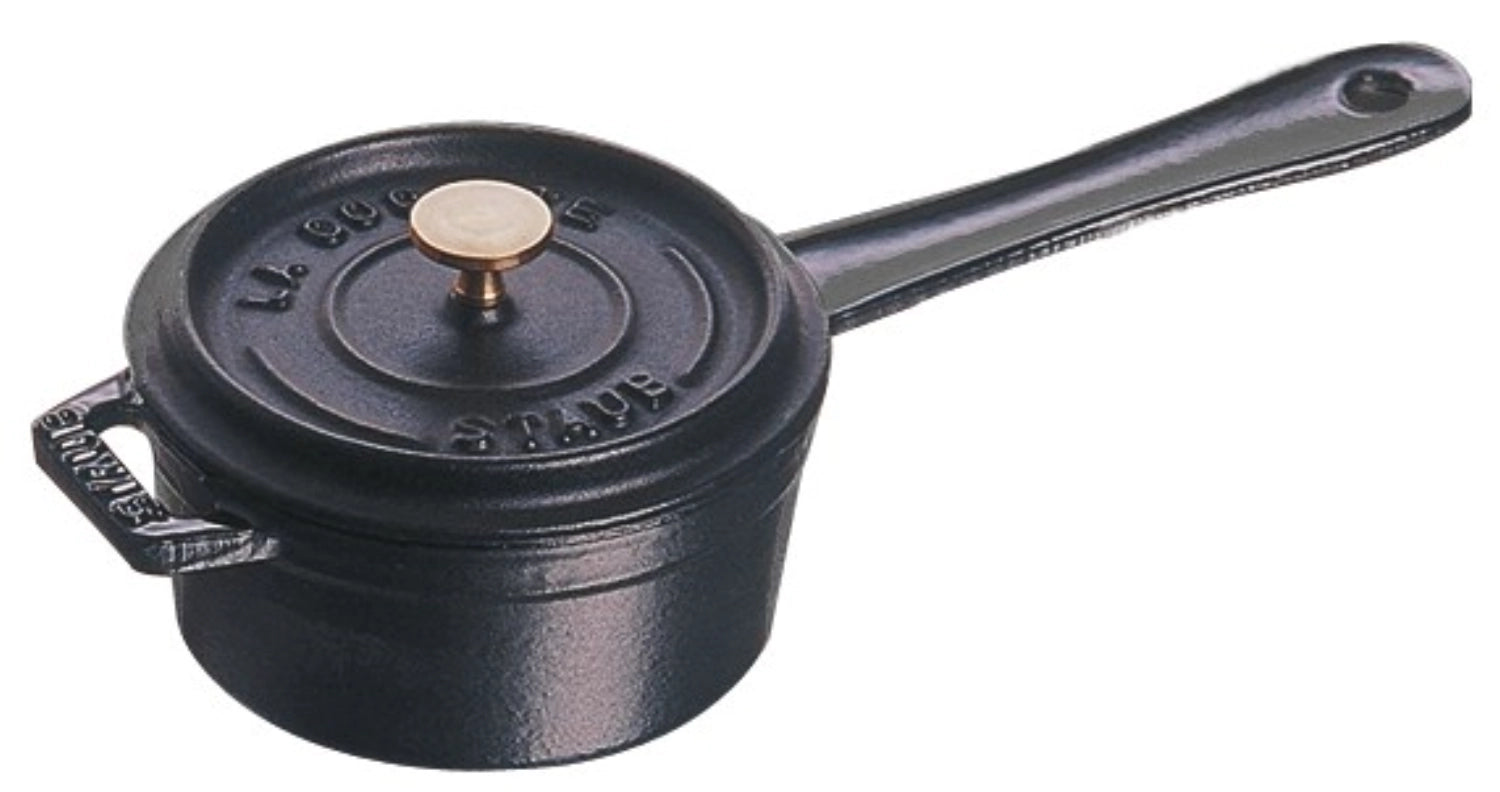 Saucenpfännchen m. Deckel mini schwarz 0.25lt., 10 cm