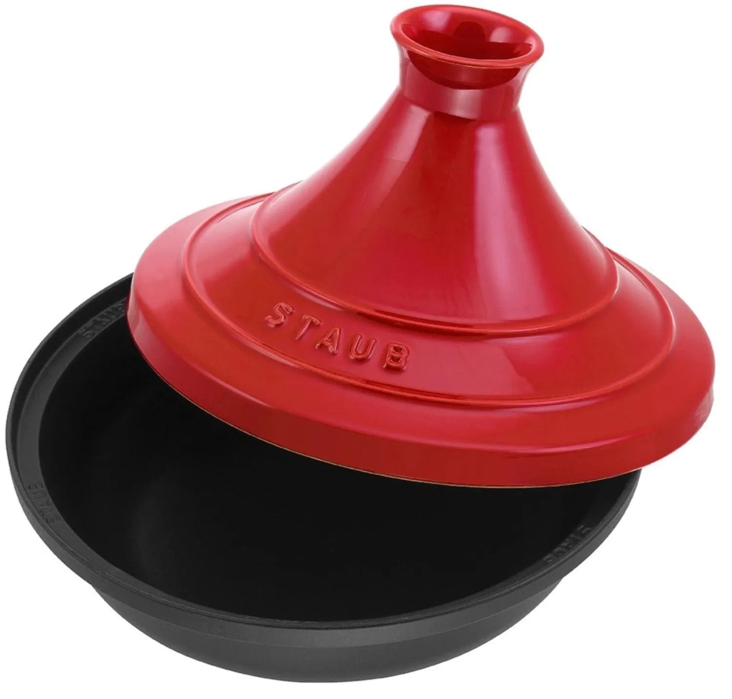 Staub Tajine 28 cm, Gusseisen, Kirsch-Rot: Perfekt für Schmorgerichte.