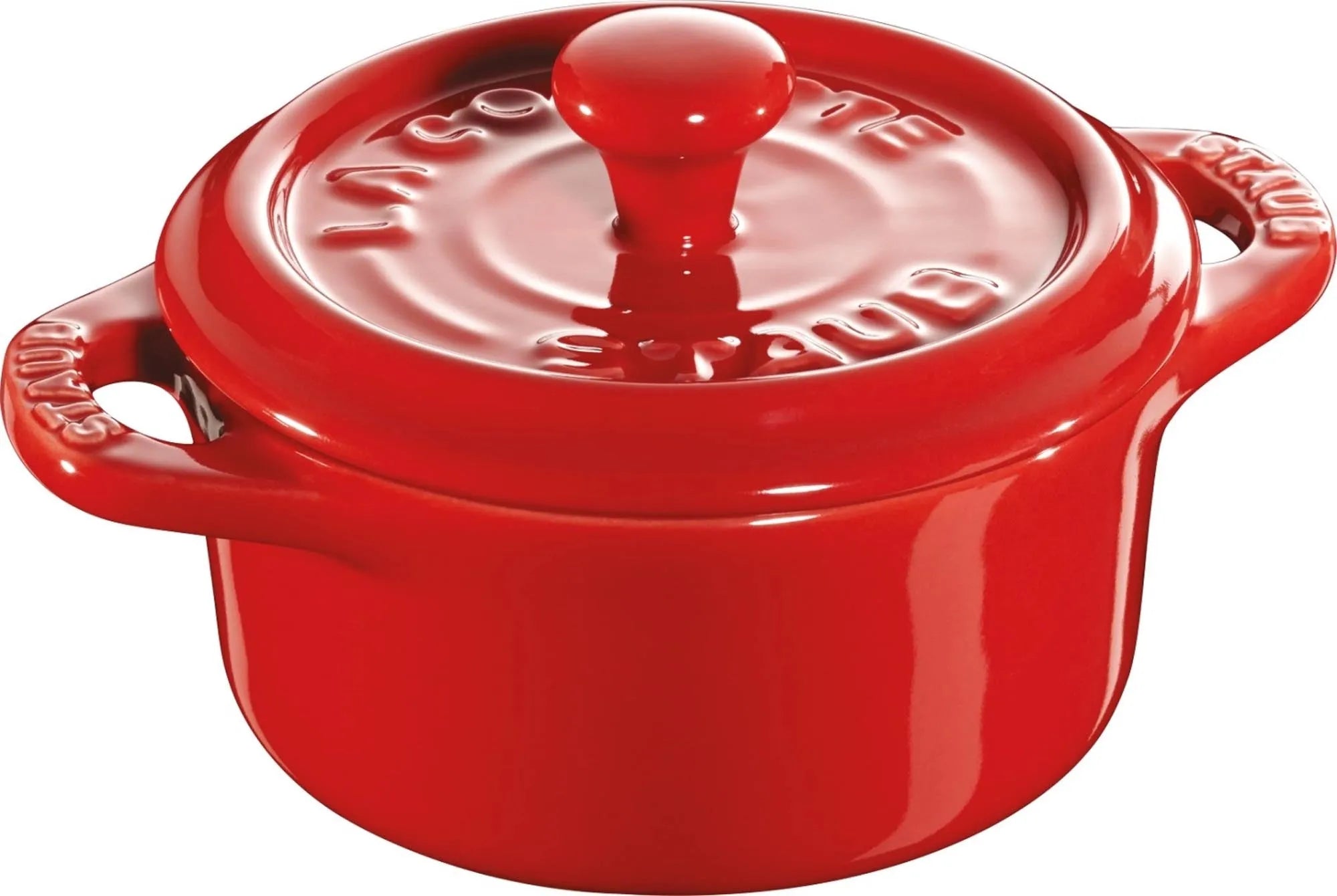 Keramik Mini Cocotte rund kirschRot 0.2l Ø10 cm - KAQTU Design