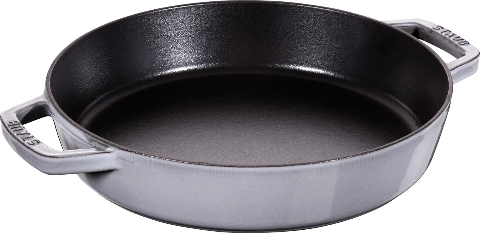 Staub Paella-Pfanne 34 cm, Gusseisen, graphit-grau: Perfekte Hitzeverteilung, vielseitig, langlebig, ideal für Reisgerichte. Elegantes Design.