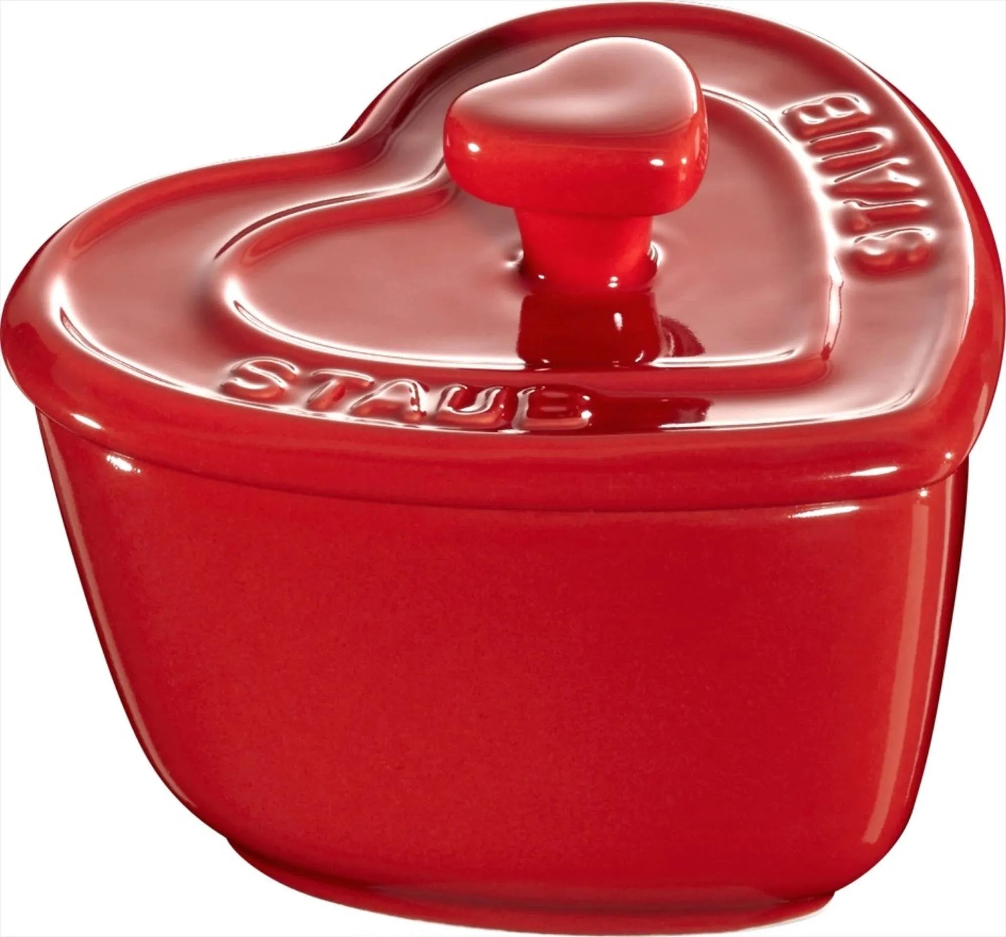 Keramik Cocotte Herz, Kirschrot 0.2l 10 cm - KAQTU Design