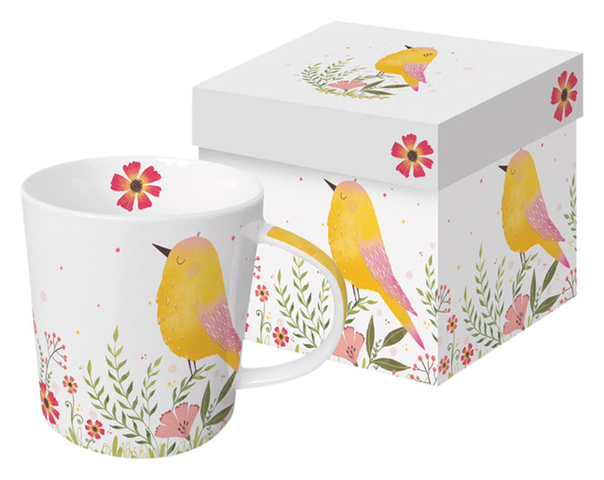 Henkelbecher Trend Mug GB Bird yellow in  präsentiert im Onlineshop von KAQTU Design AG. Glas ist von PPD