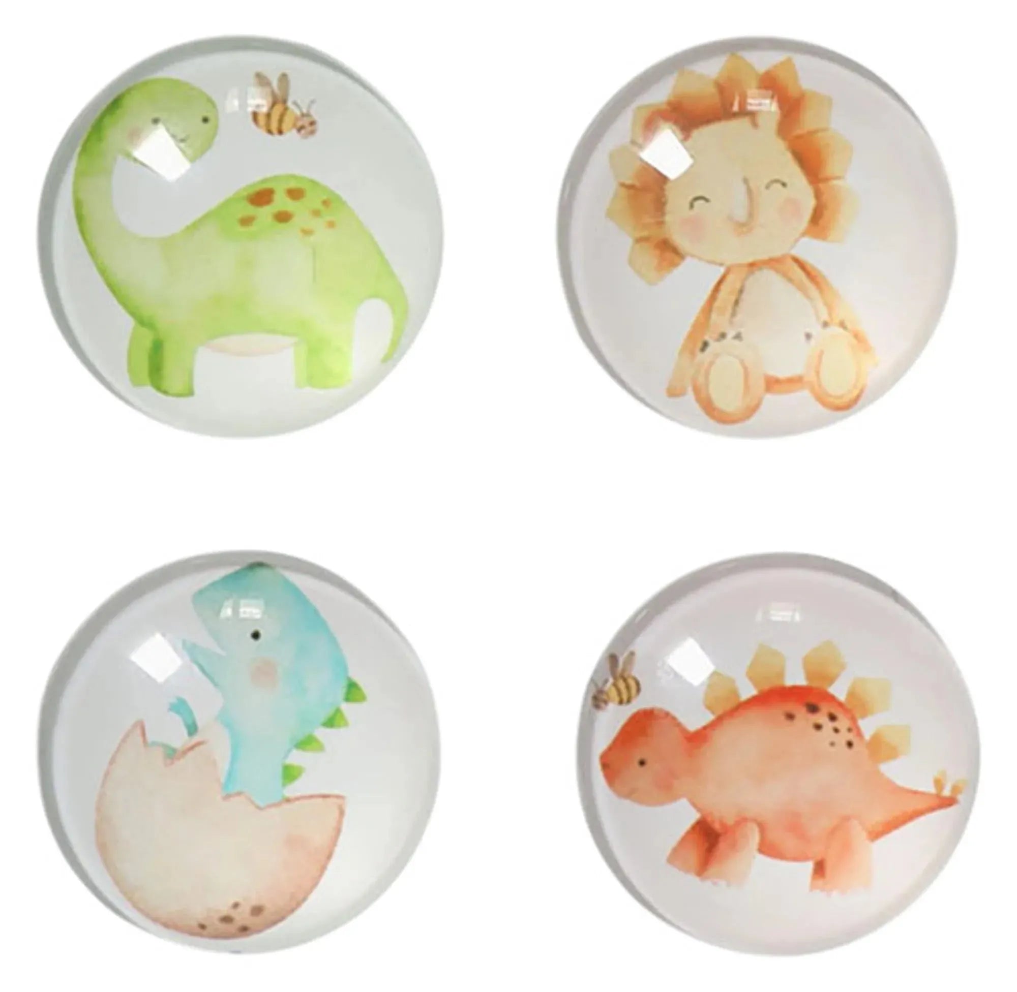 Magnet-Set Dinos 4 Stück ø 2.5x0.8 cm in  präsentiert im Onlineshop von KAQTU Design AG. Büromaterial ist von ZELLER PRESENT