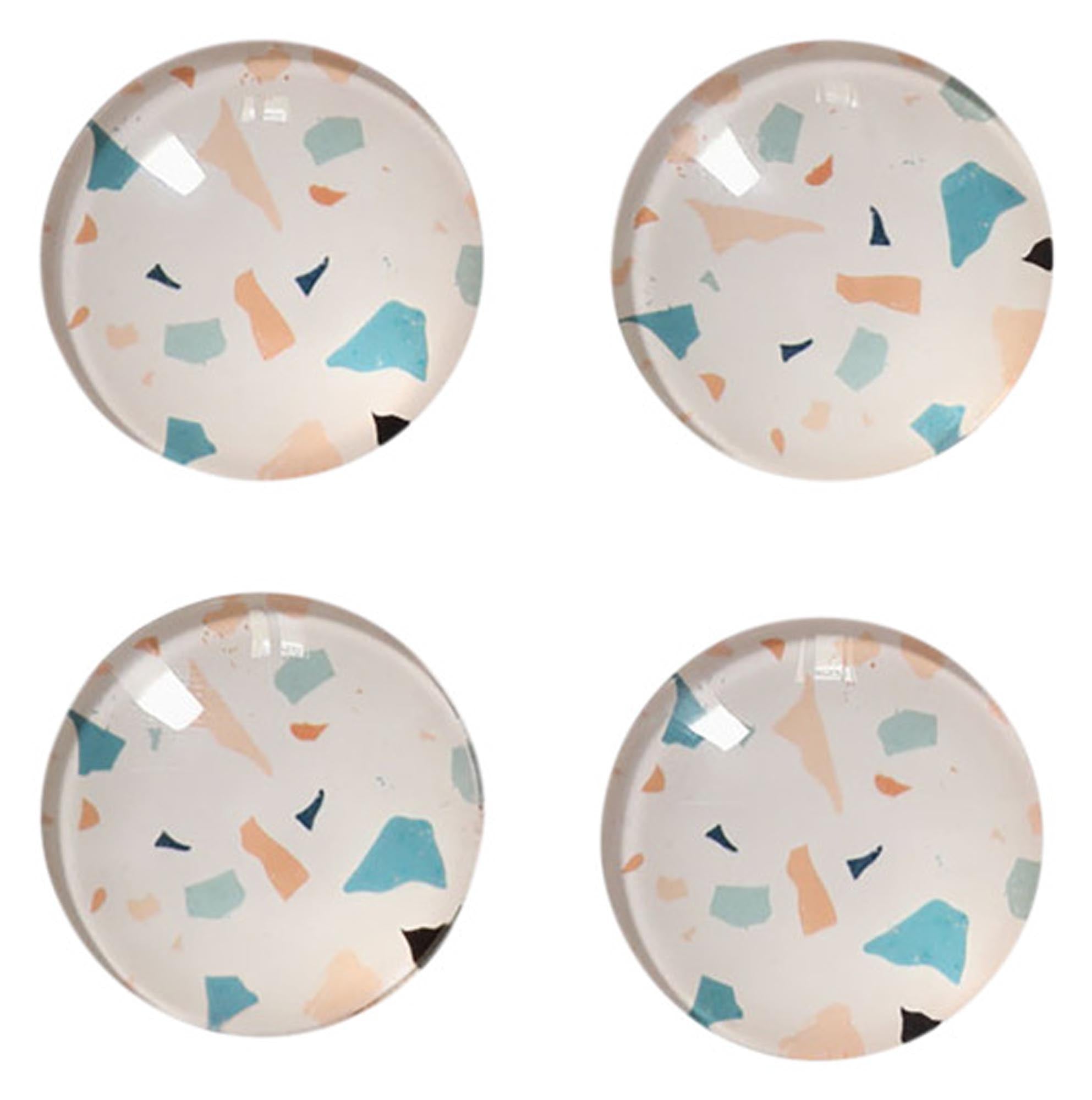 Magnet-Set Terrazzo 4 Stück ø 2.5x0.8 cm in  präsentiert im Onlineshop von KAQTU Design AG. Büromaterial ist von ZELLER PRESENT