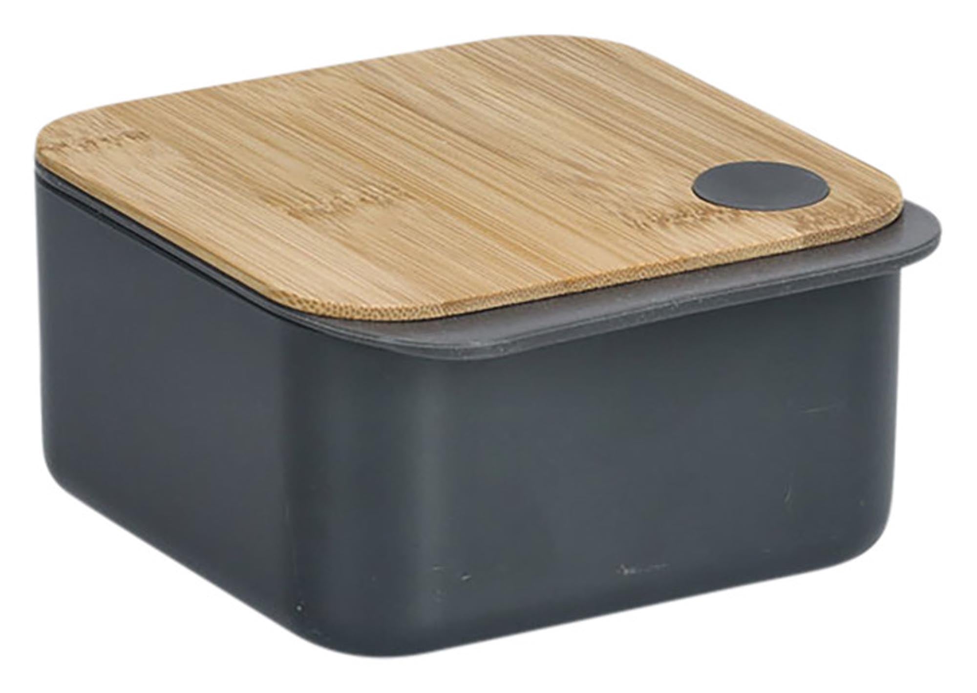 Entdecken Sie die ZELLER Lunchbox mit Bambusdeckel (13x11.9x6.4 cm) – stilvoll, umweltfreundlich und ideal für Snacks und Mahlzeiten unterwegs.
