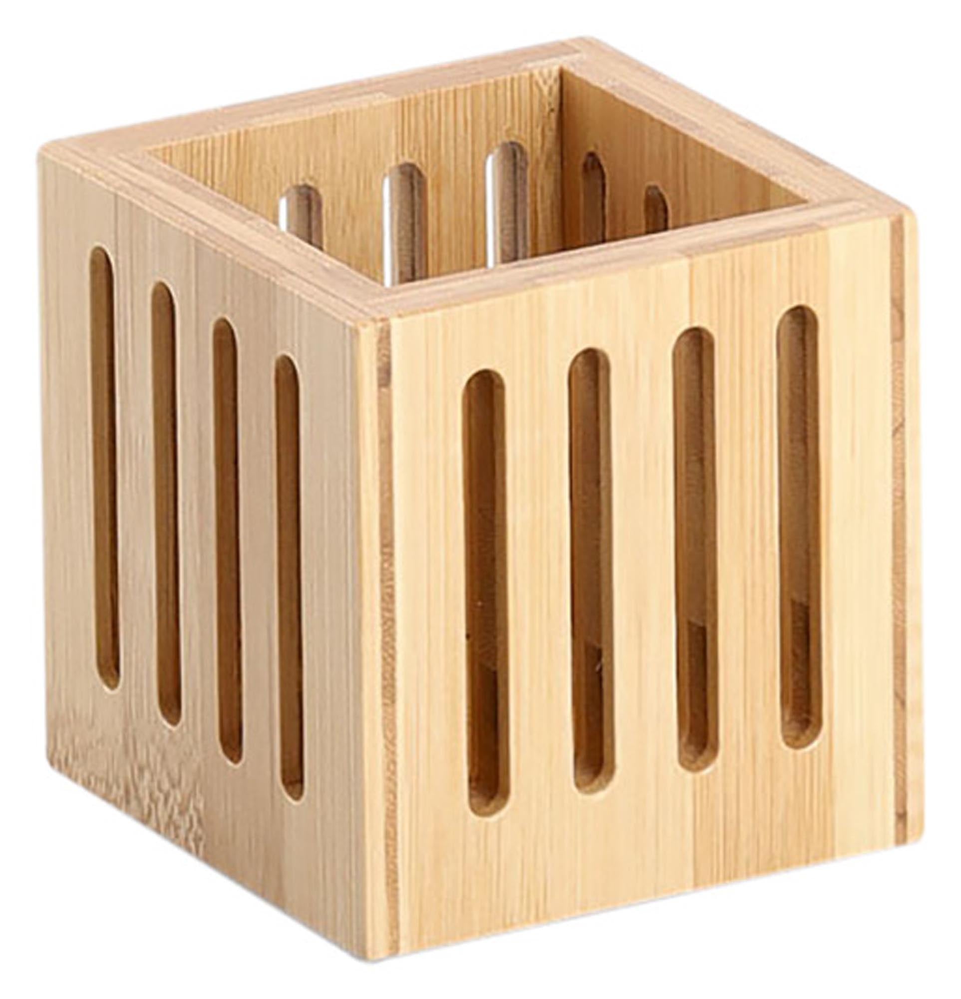 Entdecken Sie den ZELLER Stiftebecher aus Bambus (8x8x8 cm) – stilvoll, nachhaltig und praktisch für Ordnung auf Ihrem Schreibtisch.