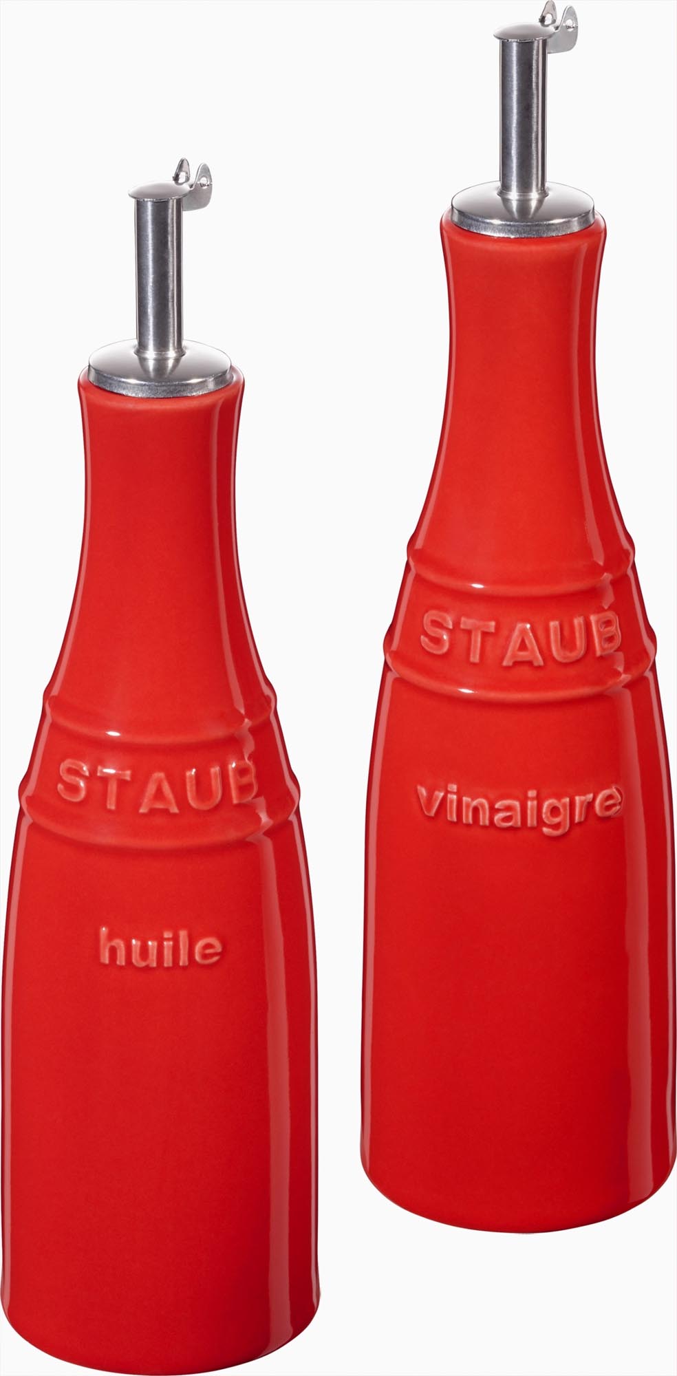 Keramik Oel- und Essigausgiesser, rot, 0.25l 19 cm