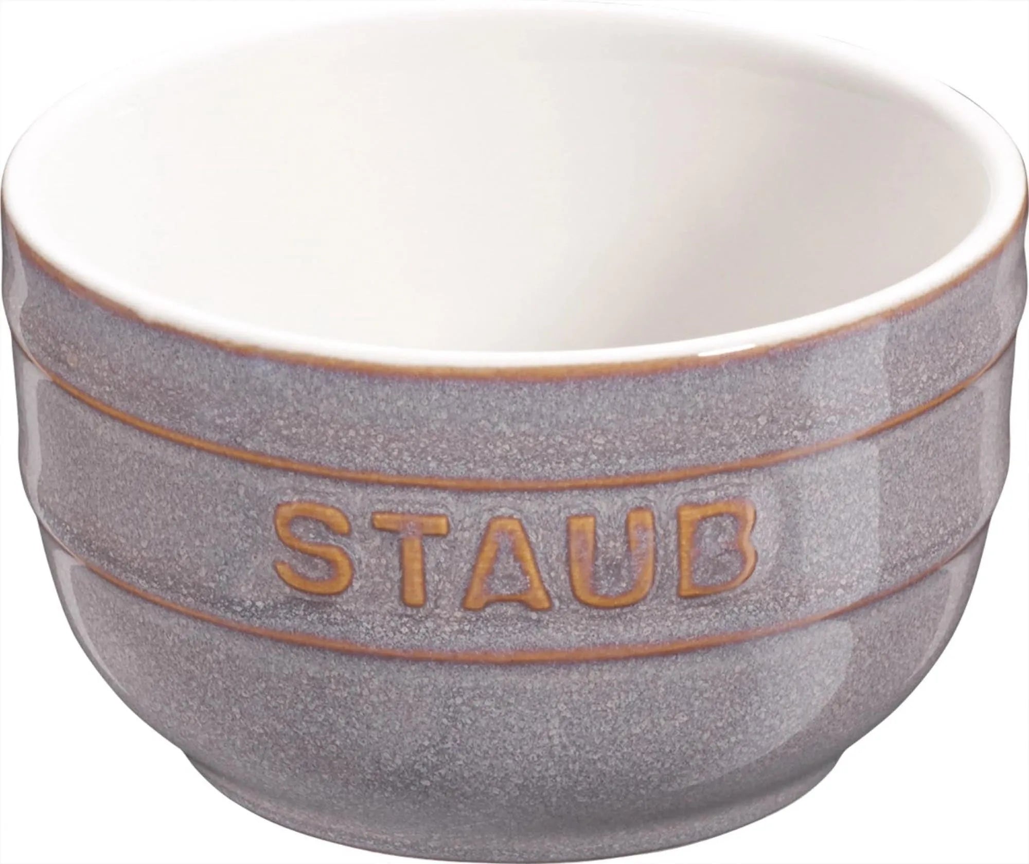 Elegantes 2er Set Keramik Ramequins von Staub, antik-grau, 8 cm. Perfekt für Soufflés, Gratins und mehr. Ofenfest und stilvoll.